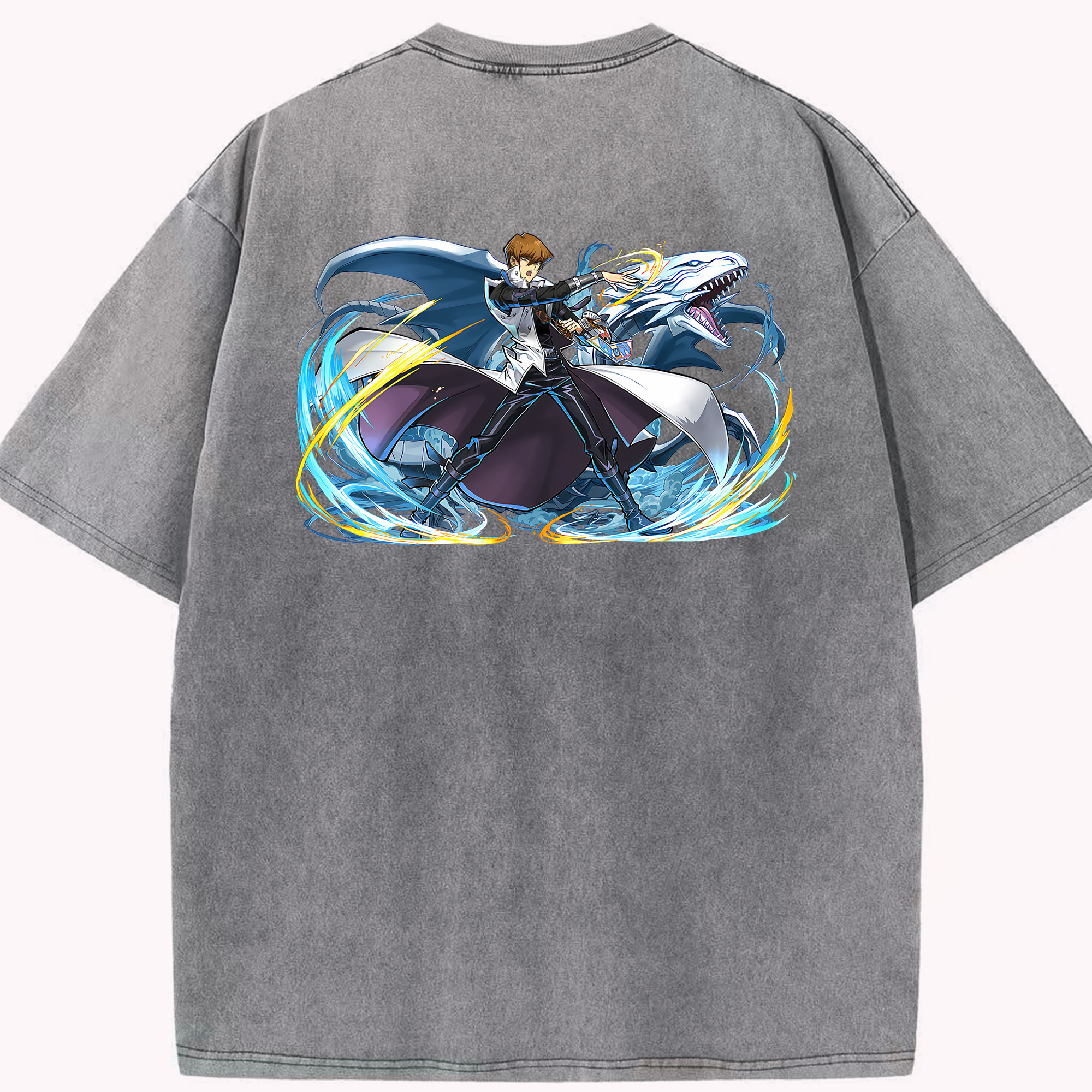（画像用） 遊☆戯☆王 Yu-Gi-Oh! 綿100% ヴィンテージ風 半袖Tシャツ（背面プリント）