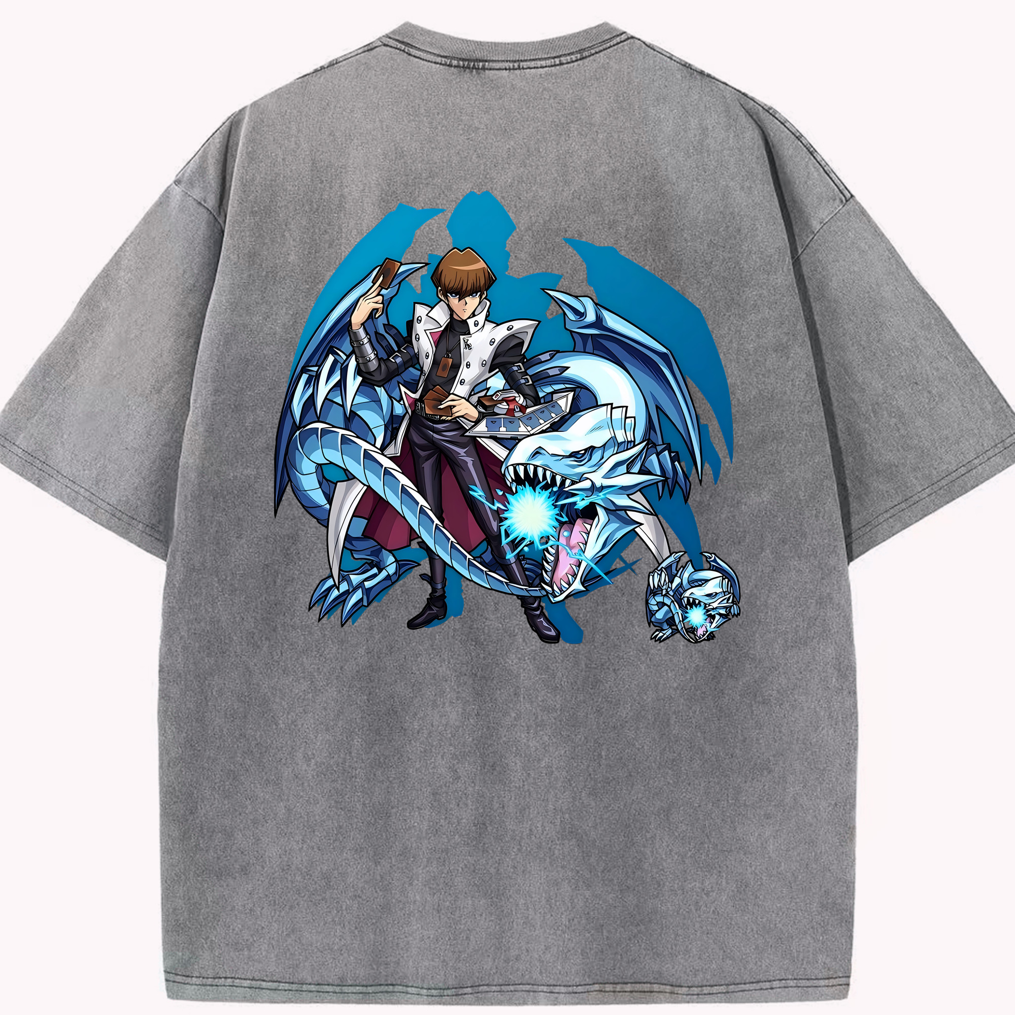 （画像用） 遊☆戯☆王 Yu-Gi-Oh! 綿100% ヴィンテージ風 半袖Tシャツ（背面プリント）