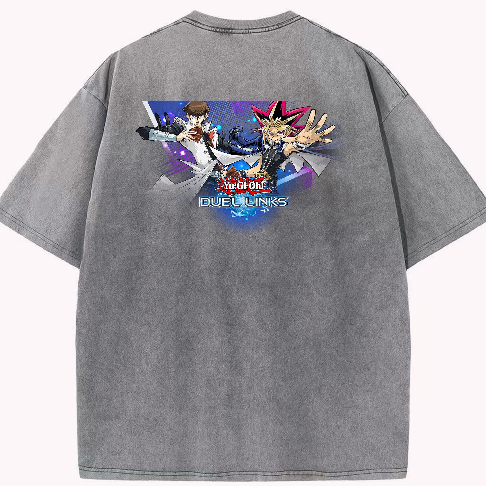（画像用） 遊☆戯☆王 Yu-Gi-Oh! 綿100% ヴィンテージ風 半袖Tシャツ（背面プリント）
