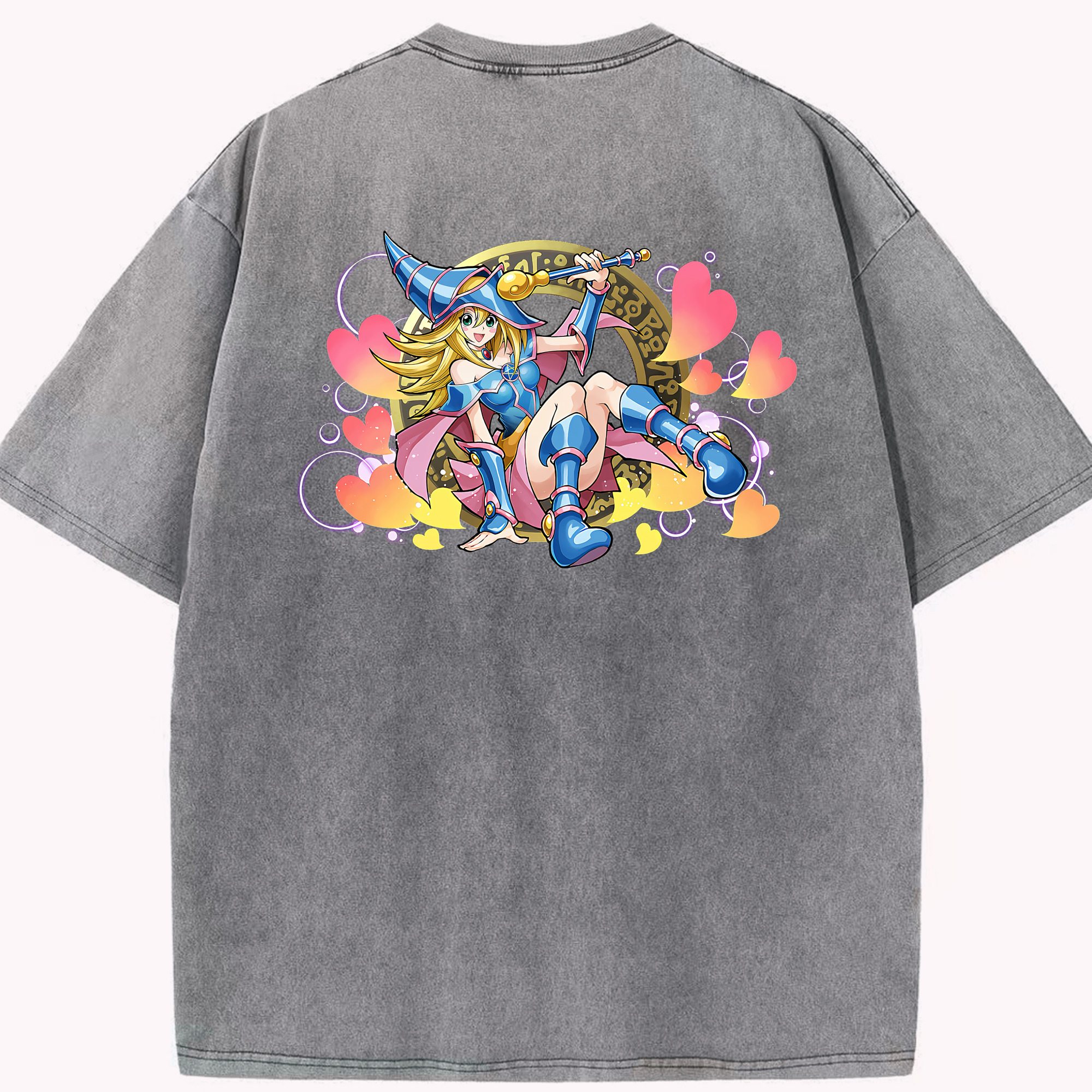 （画像用） 遊☆戯☆王 Yu-Gi-Oh! 綿100% ヴィンテージ風 半袖Tシャツ（背面プリント）