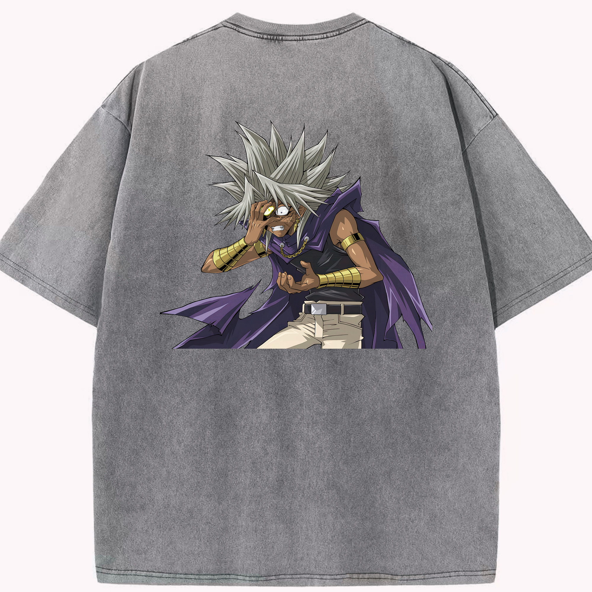 （画像用） 遊☆戯☆王 Yu-Gi-Oh! 綿100% ヴィンテージ風 半袖Tシャツ（背面プリント）