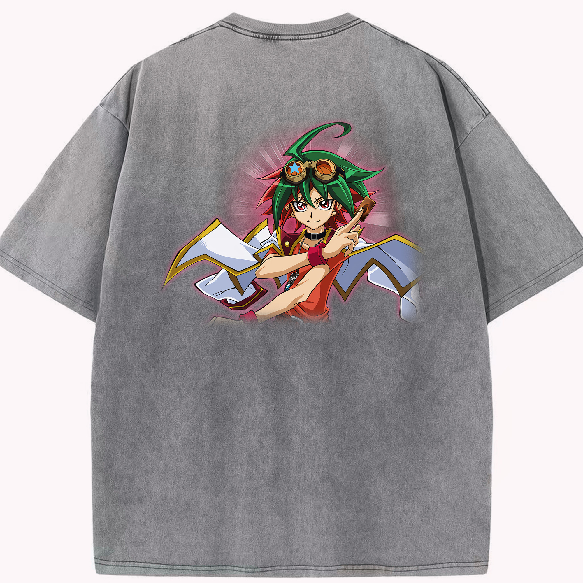 （画像用） 遊☆戯☆王 Yu-Gi-Oh! 綿100% ヴィンテージ風 半袖Tシャツ（背面プリント）