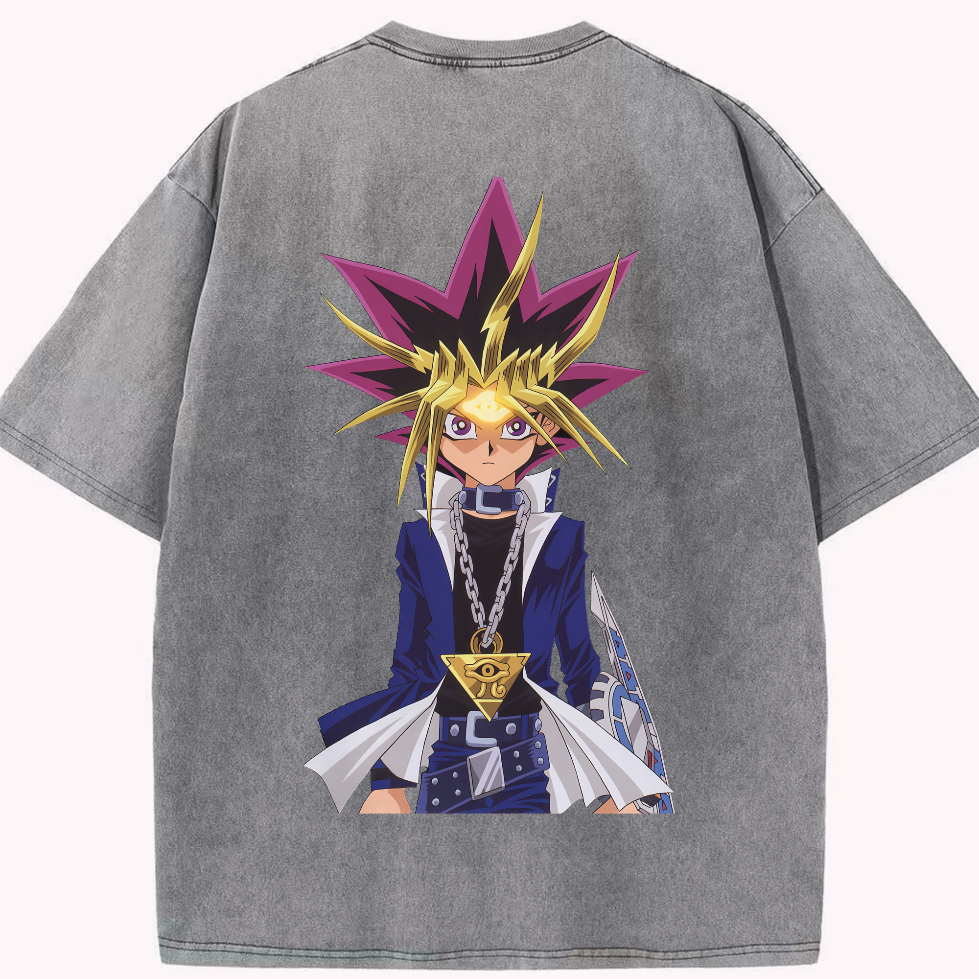 （画像用） 遊☆戯☆王 Yu-Gi-Oh! 綿100% ヴィンテージ風 半袖Tシャツ（背面プリント）