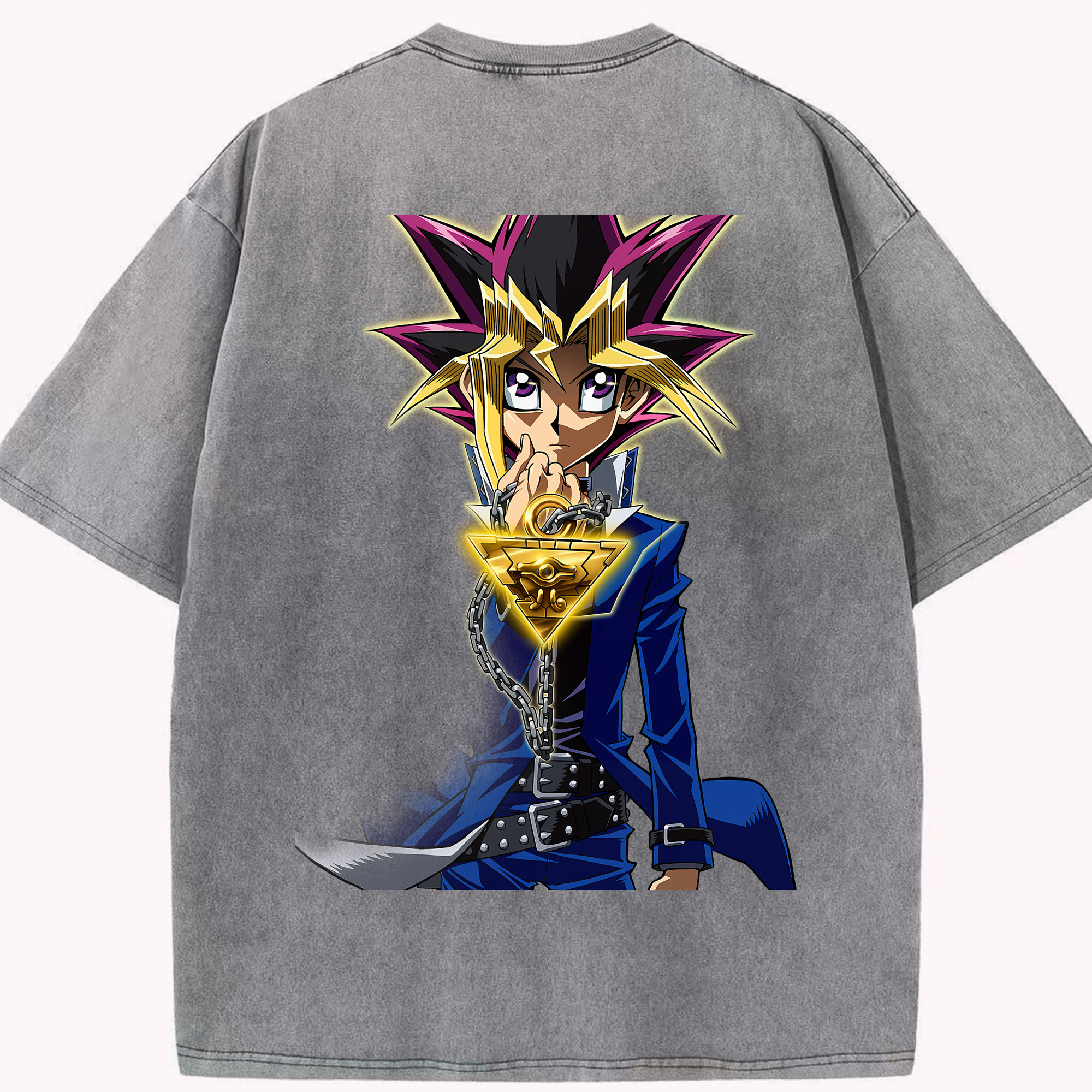 （画像用） 遊☆戯☆王 Yu-Gi-Oh! 綿100% ヴィンテージ風 半袖Tシャツ（背面プリント）