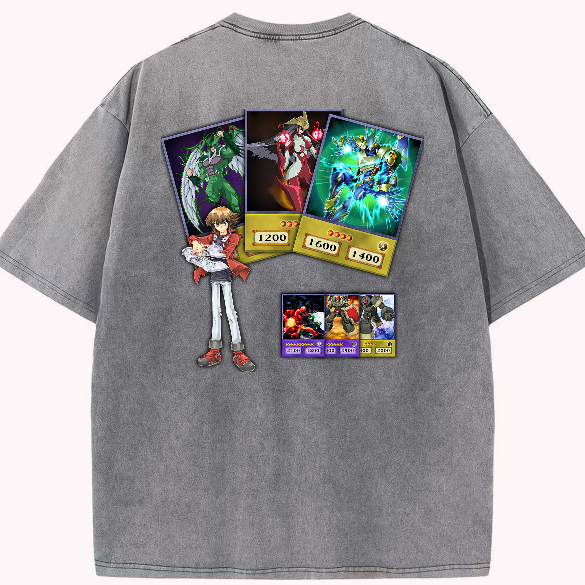 （画像用） 遊☆戯☆王 Yu-Gi-Oh! 綿100% ヴィンテージ風 半袖Tシャツ（背面プリント）