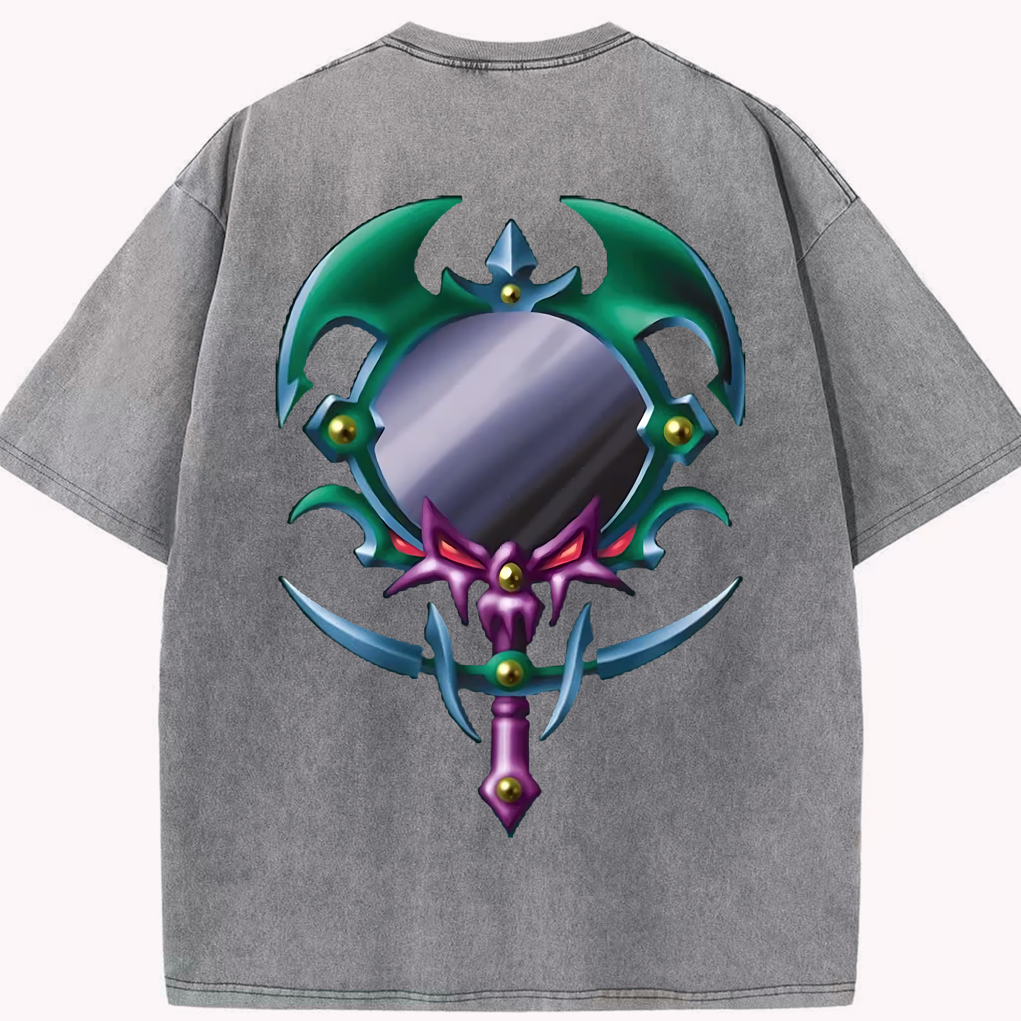 （画像用） 遊☆戯☆王 Yu-Gi-Oh! 綿100% ヴィンテージ風 半袖Tシャツ（背面プリント）