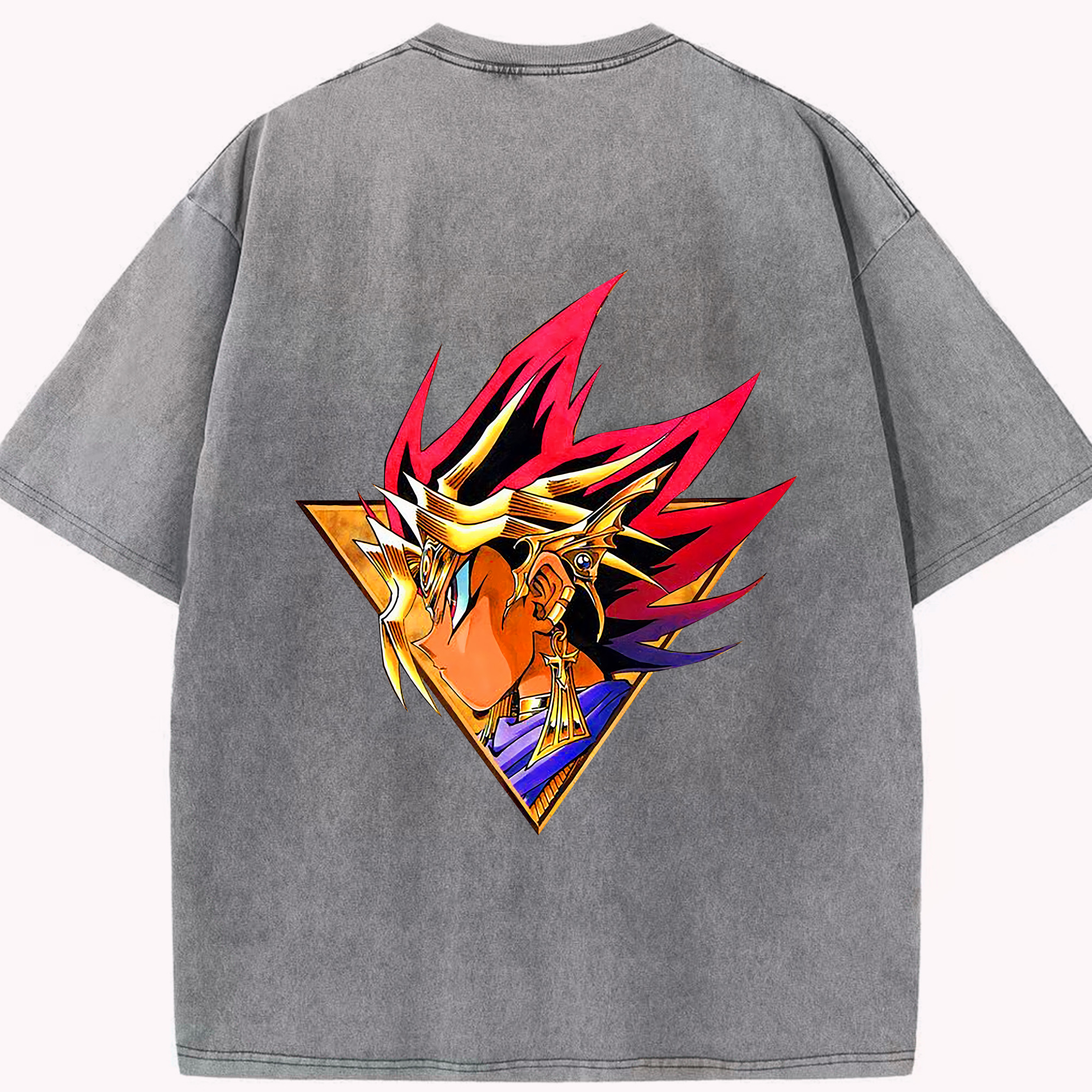 （画像用） 遊☆戯☆王 Yu-Gi-Oh! 綿100% ヴィンテージ風 半袖Tシャツ（背面プリント）