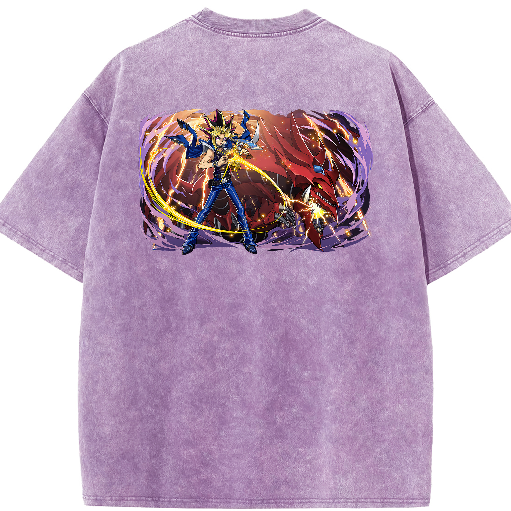 （画像用） 遊☆戯☆王 Yu-Gi-Oh! 綿100% ヴィンテージ風 半袖Tシャツ（背面プリント）