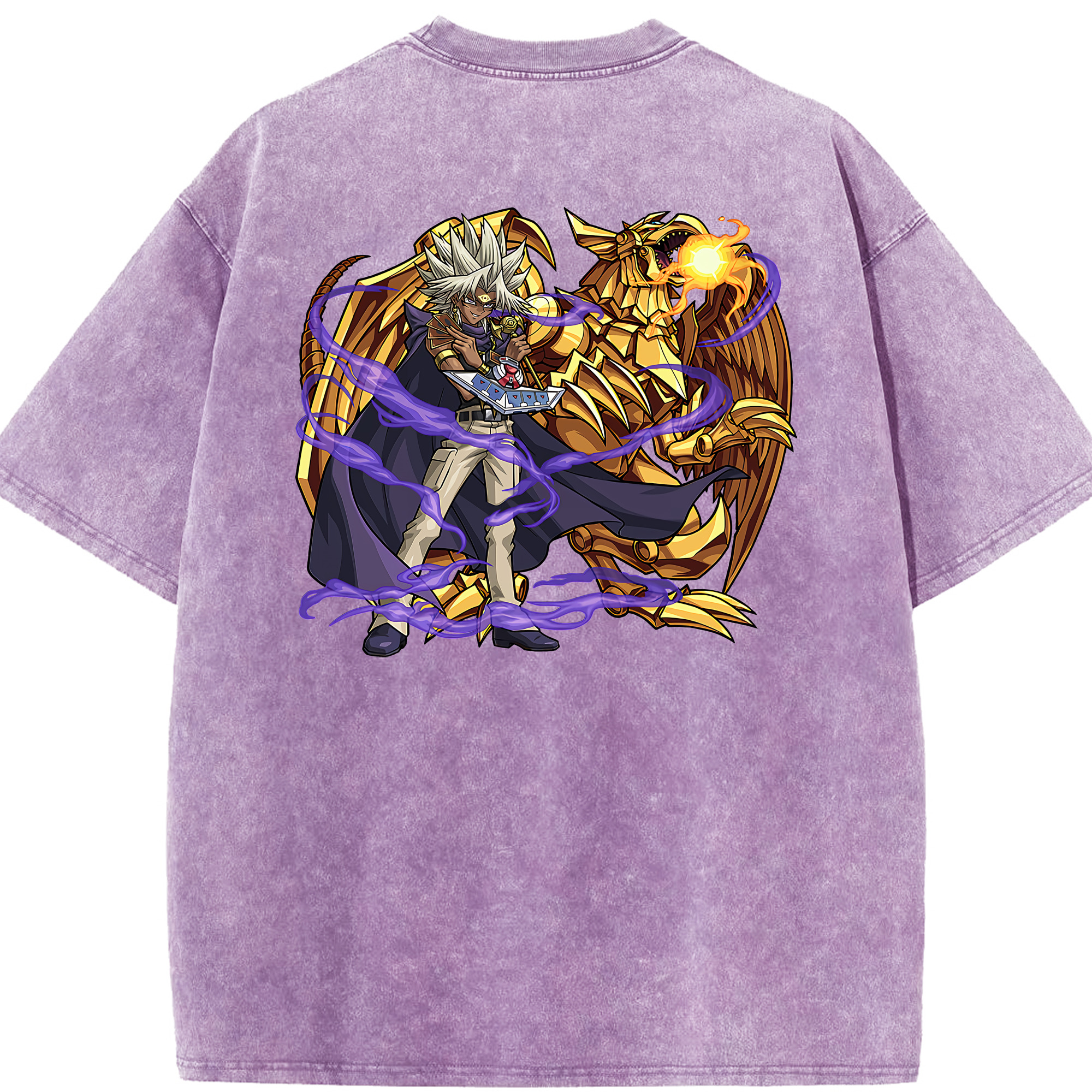 （画像用） 遊☆戯☆王 Yu-Gi-Oh! 綿100% ヴィンテージ風 半袖Tシャツ（背面プリント）