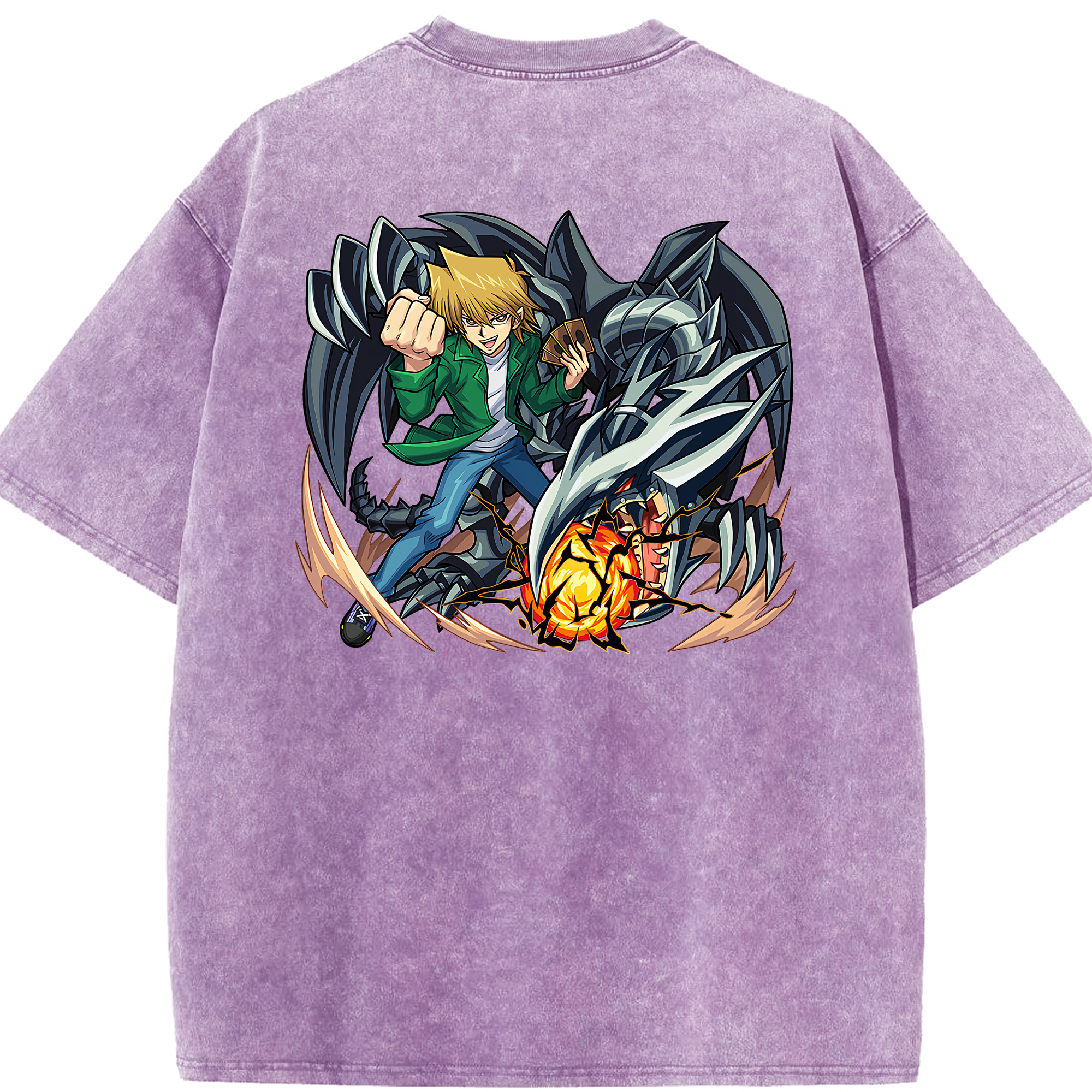 （画像用） 遊☆戯☆王 Yu-Gi-Oh! 綿100% ヴィンテージ風 半袖Tシャツ（背面プリント）