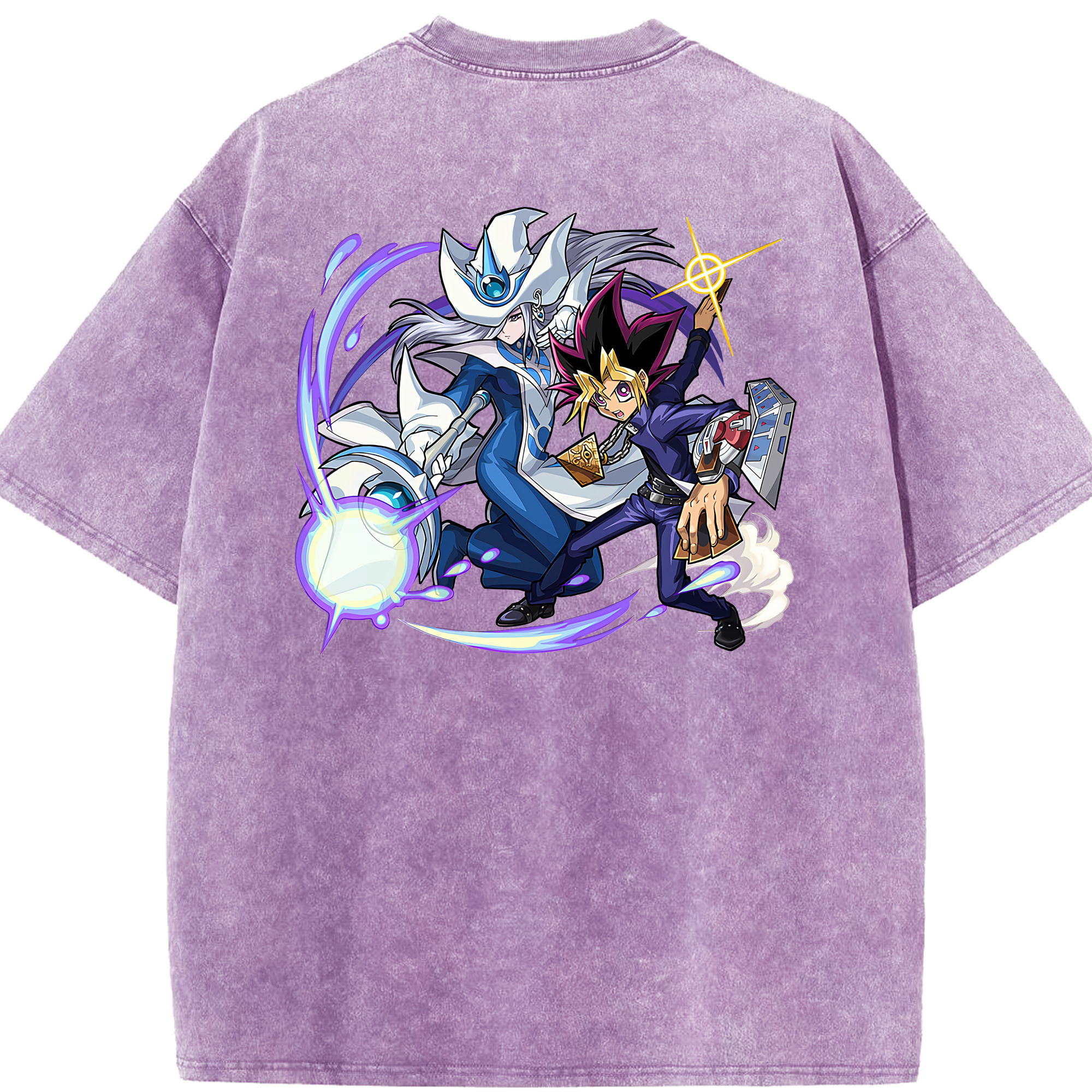 （画像用） 遊☆戯☆王 Yu-Gi-Oh! 綿100% ヴィンテージ風 半袖Tシャツ（背面プリント）