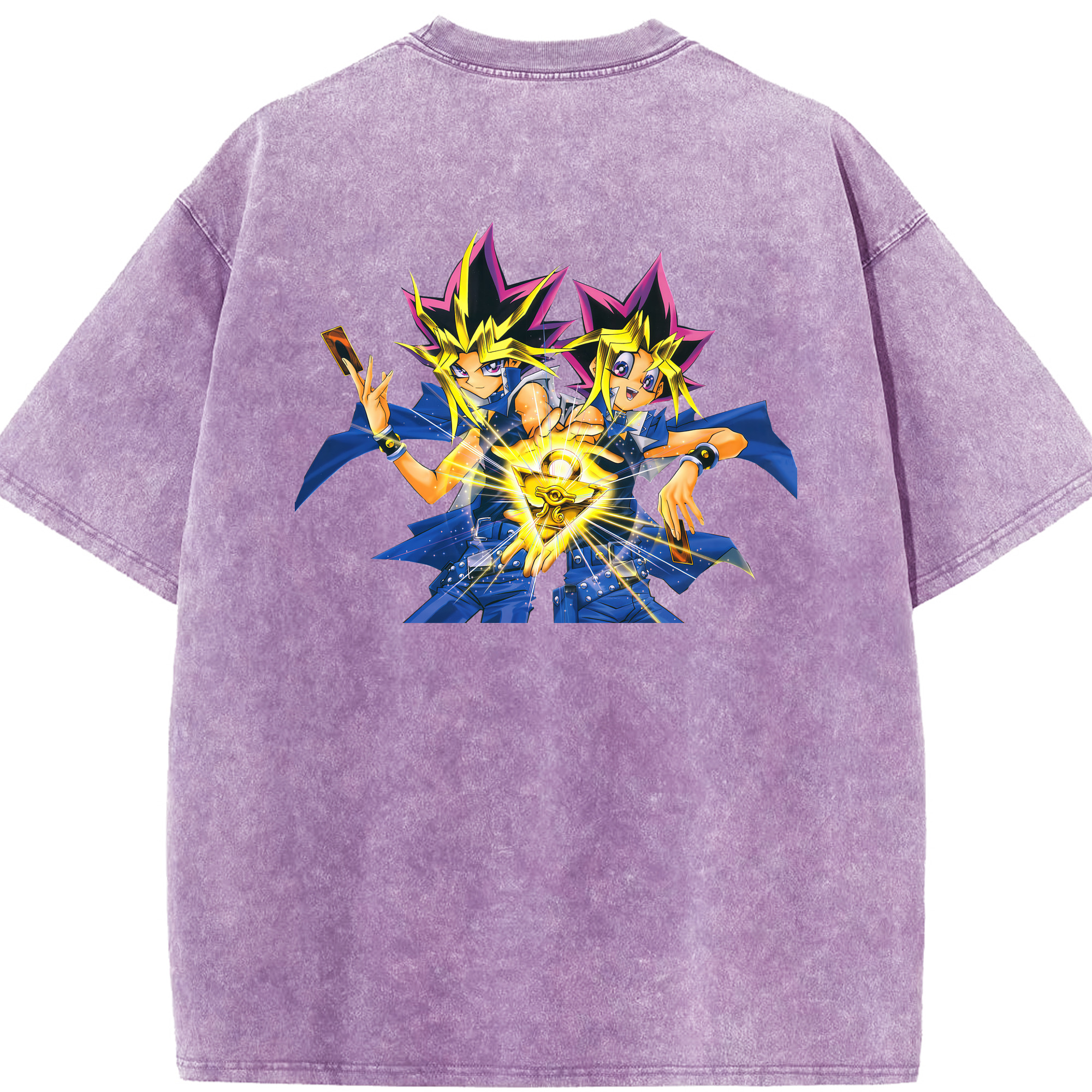 （画像用） 遊☆戯☆王 Yu-Gi-Oh! 綿100% ヴィンテージ風 半袖Tシャツ（背面プリント）