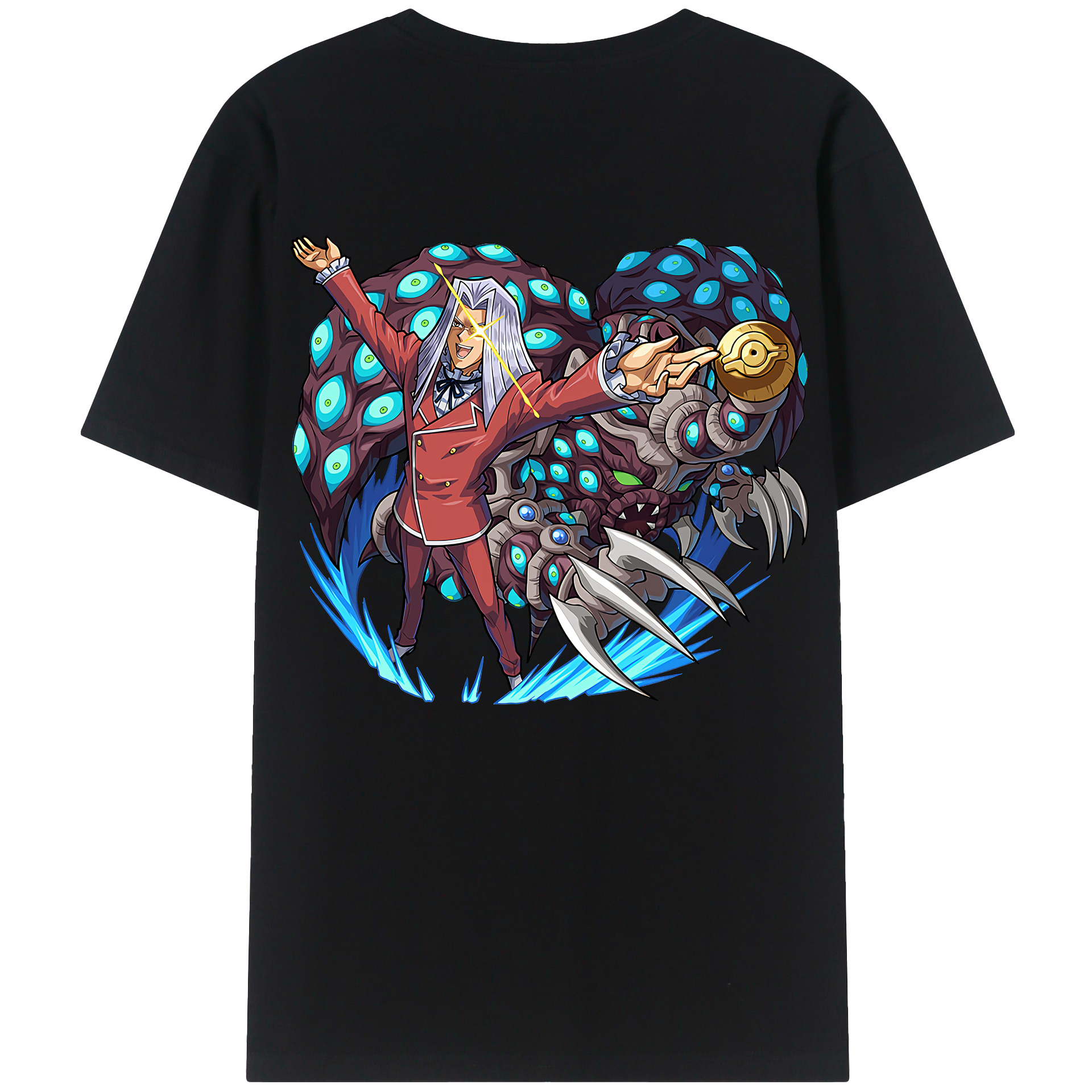 （画像用） 遊☆戯☆王 Yu-Gi-Oh! 綿100％ メンズ半袖Tシャツ（バックプリント） 通気性