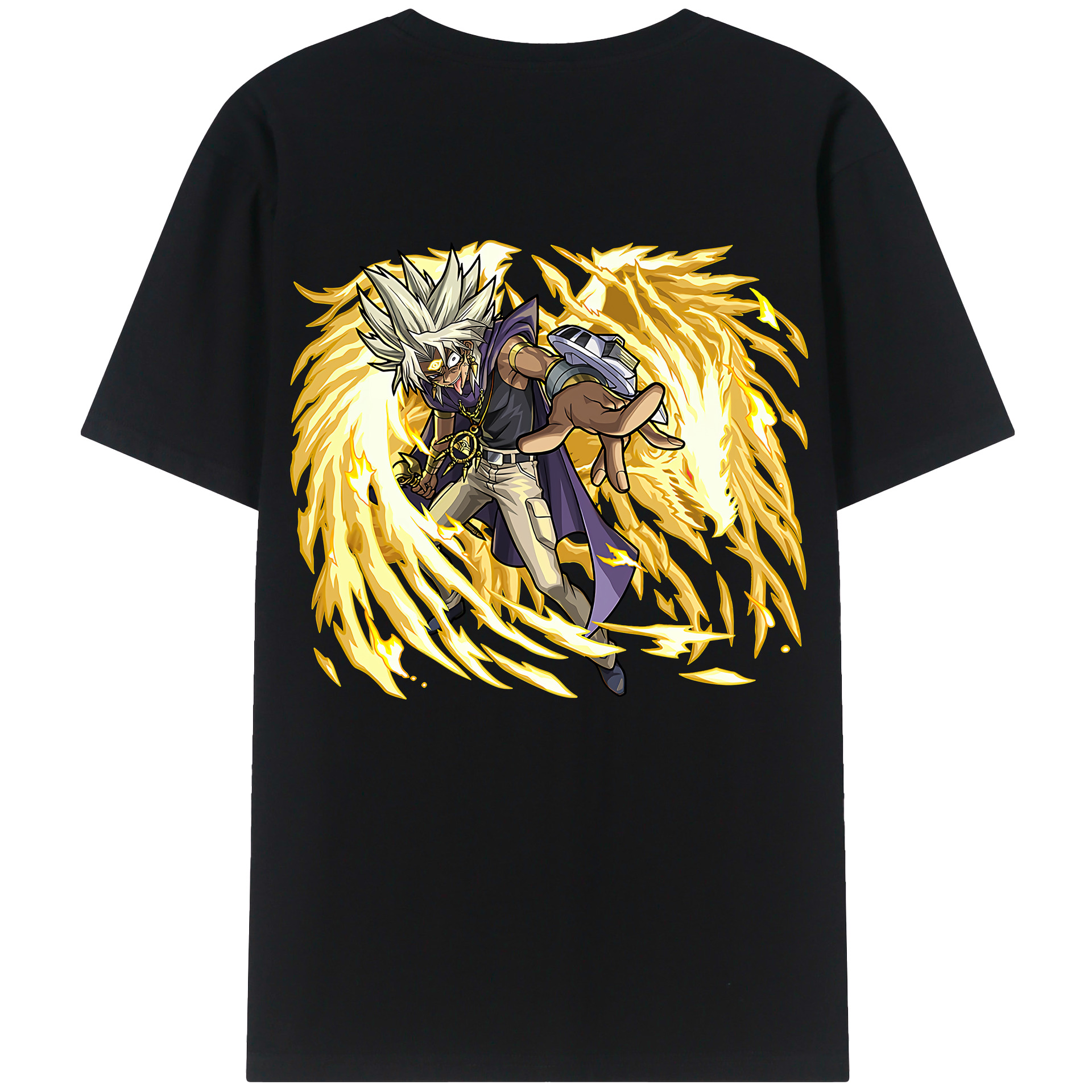 （画像用） 遊☆戯☆王 Yu-Gi-Oh! 綿100％ メンズ半袖Tシャツ（バックプリント） 通気性
