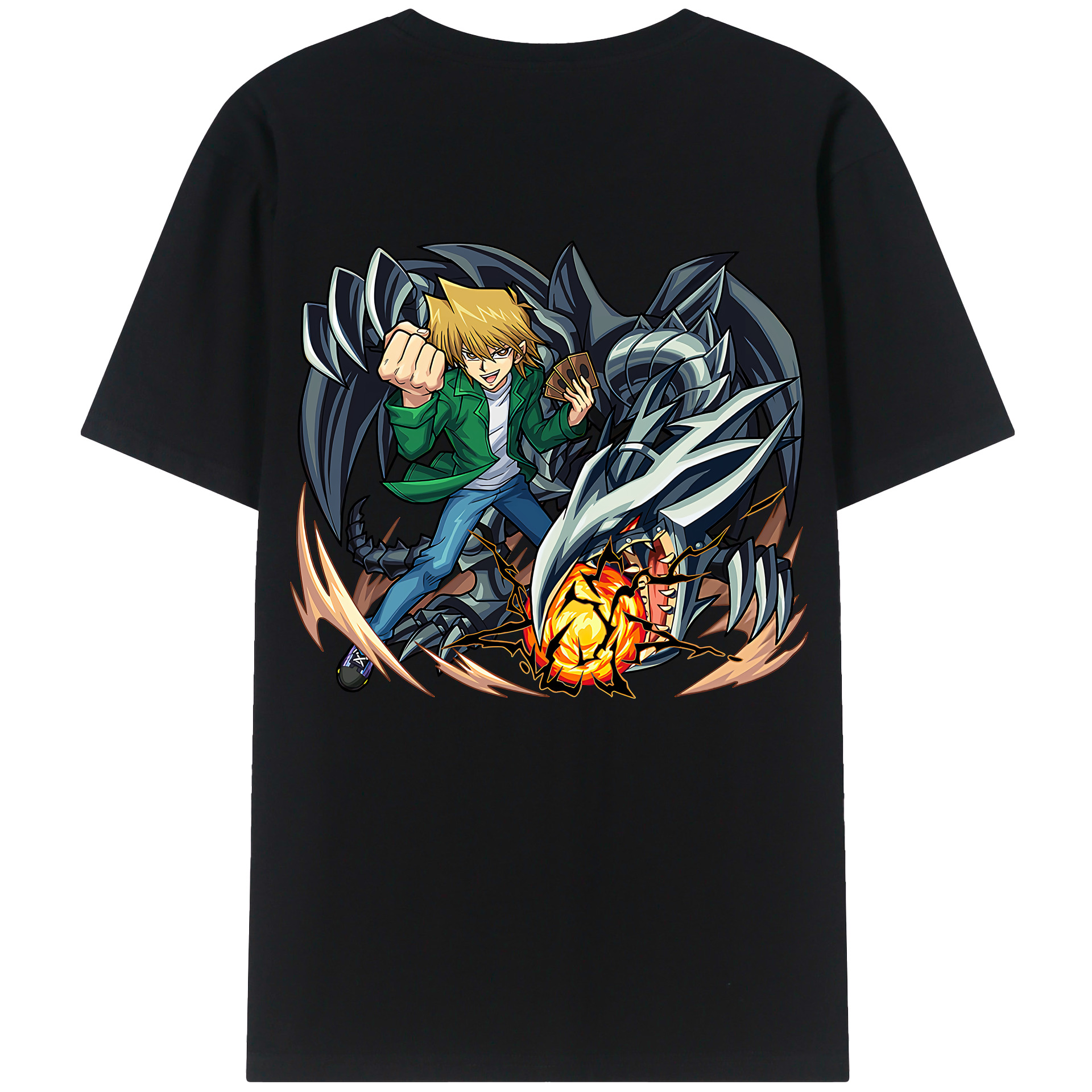 （画像用） 遊☆戯☆王 Yu-Gi-Oh! 綿100％ メンズ半袖Tシャツ（バックプリント） 通気性