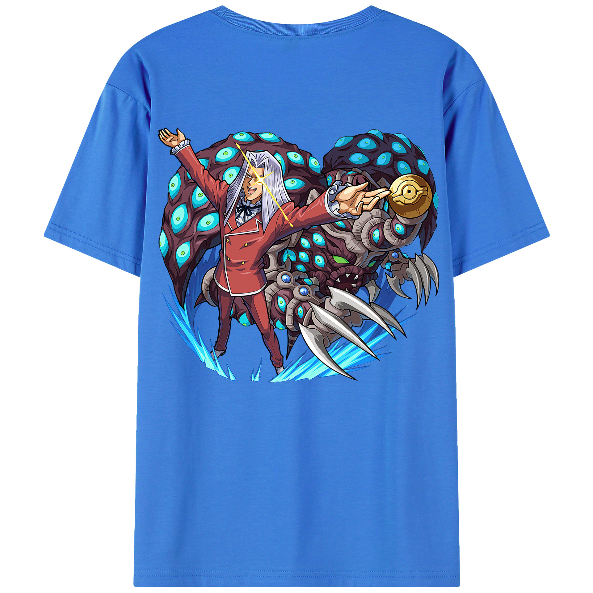 （画像用） 遊☆戯☆王 Yu-Gi-Oh! 綿100％ メンズ半袖Tシャツ（バックプリント） 通気性