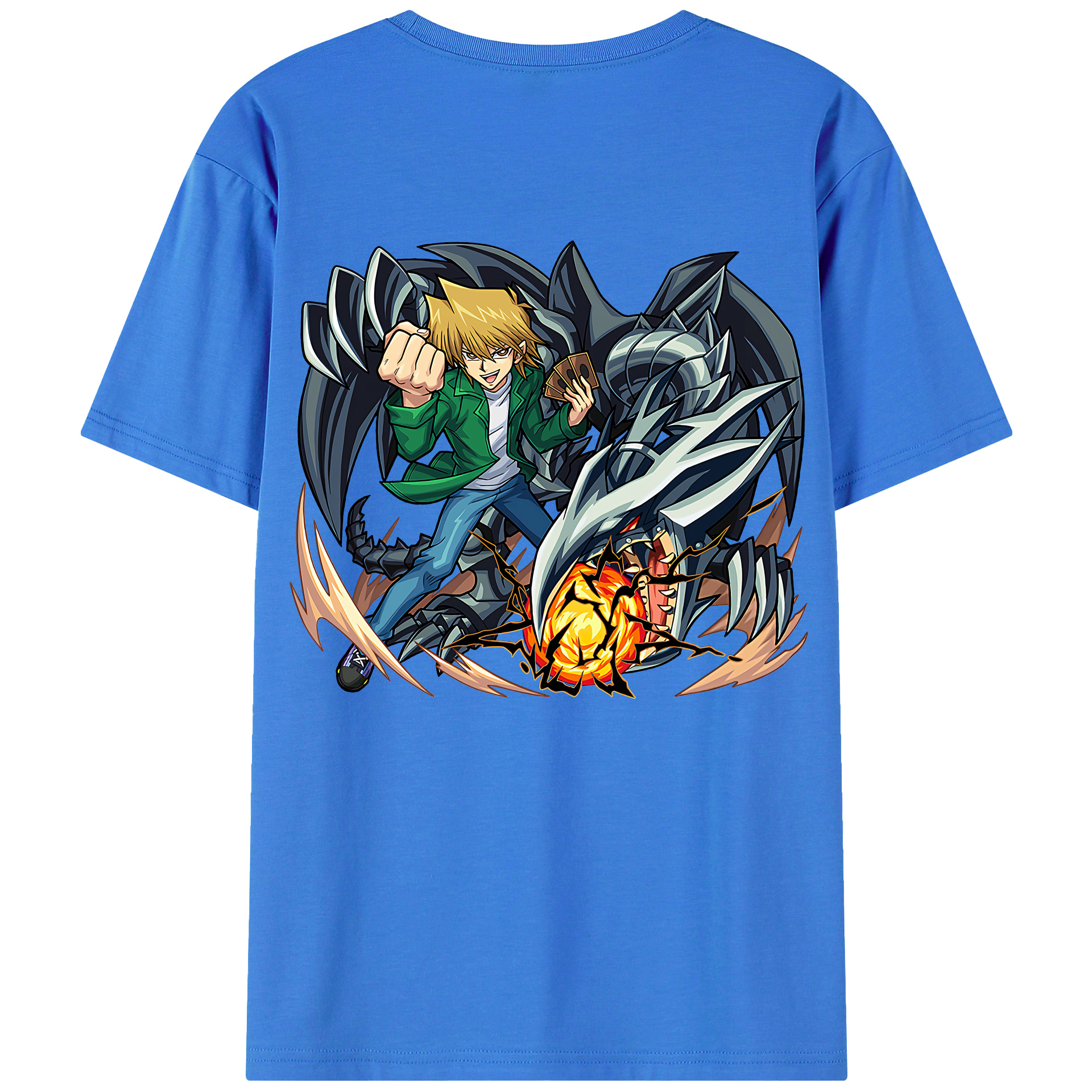 （画像用） 遊☆戯☆王 Yu-Gi-Oh! 綿100％ メンズ半袖Tシャツ（バックプリント） 通気性