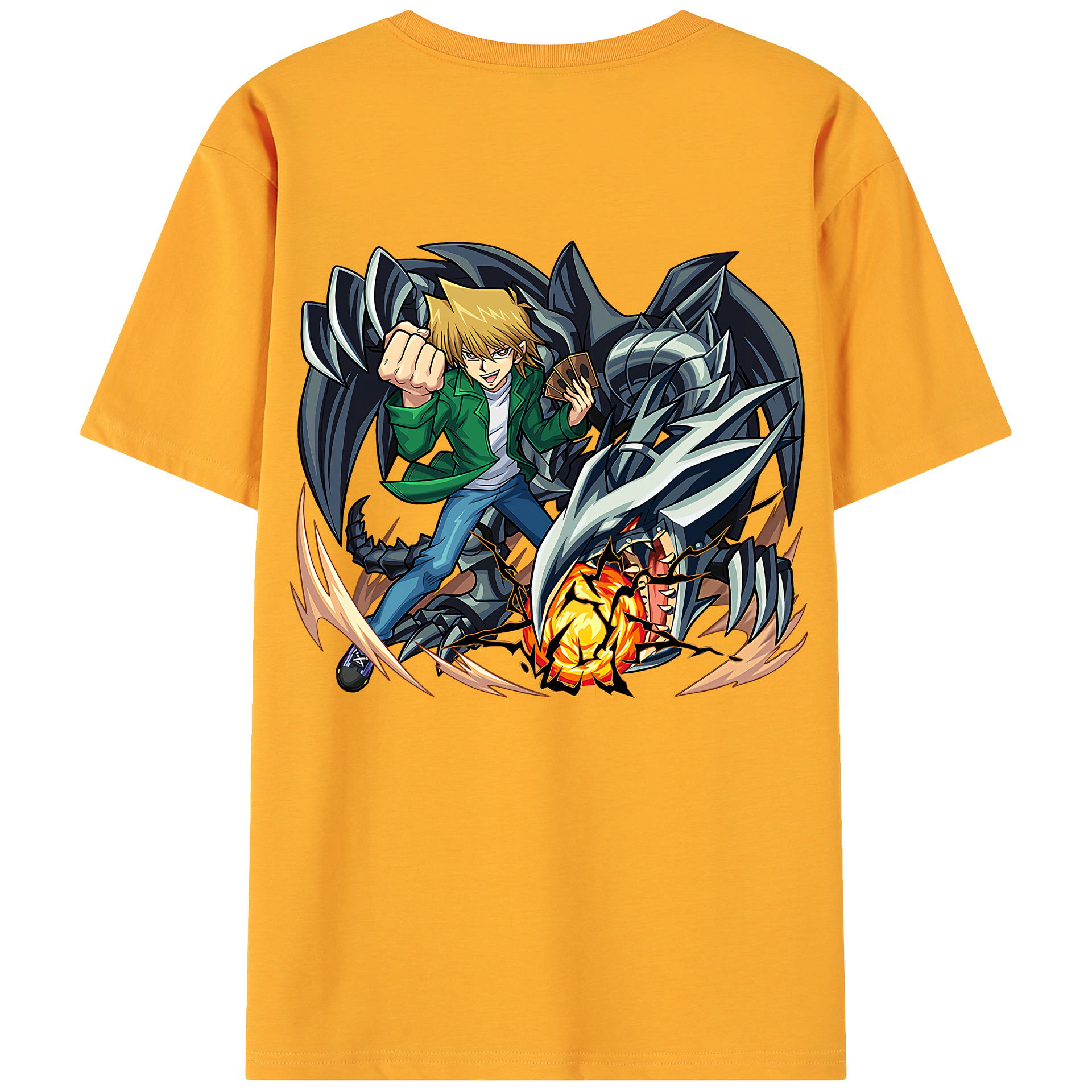（画像用） 遊☆戯☆王 Yu-Gi-Oh! 綿100％ メンズ半袖Tシャツ（バックプリント） 通気性