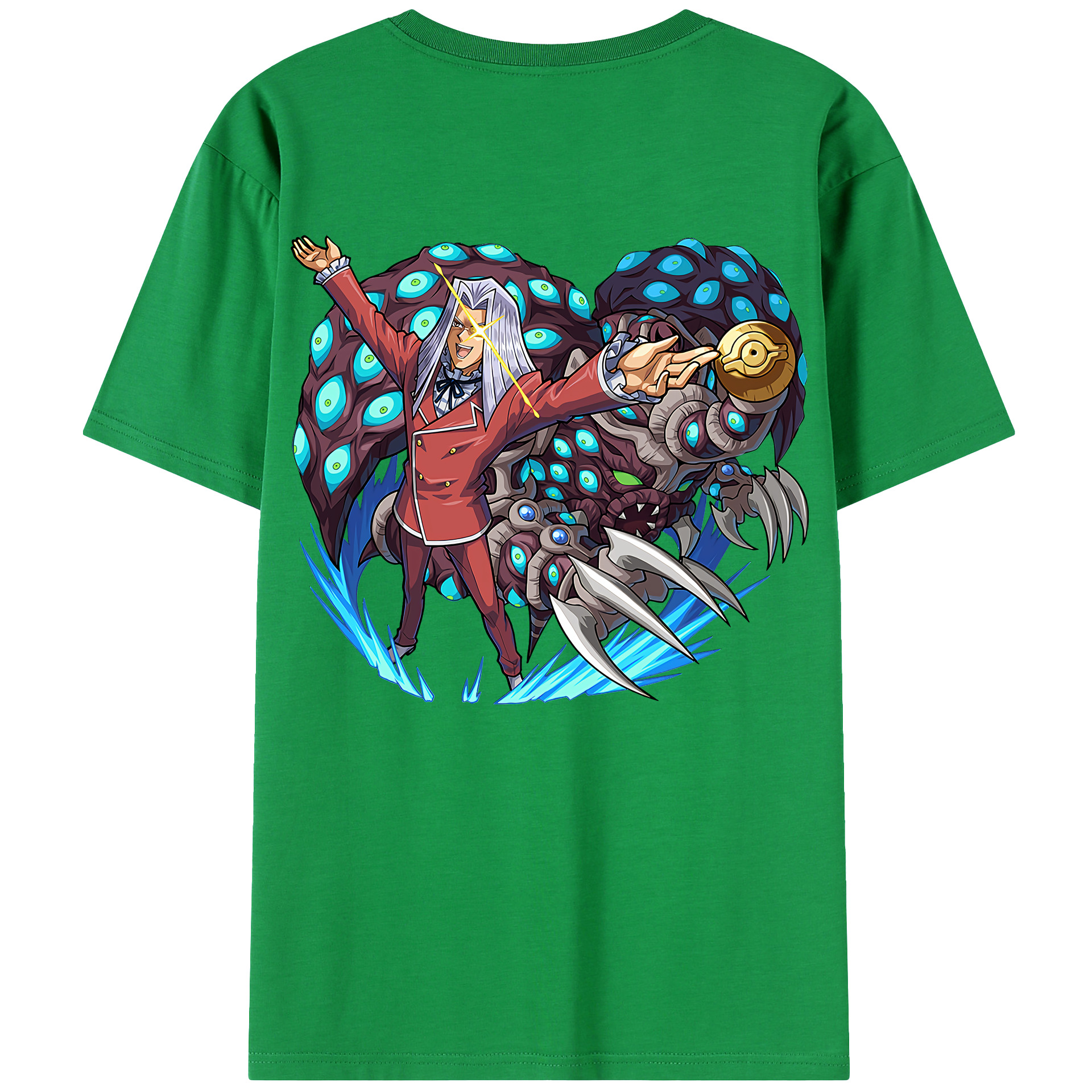 （画像用） 遊☆戯☆王 Yu-Gi-Oh! 綿100％ メンズ半袖Tシャツ（バックプリント） 通気性
