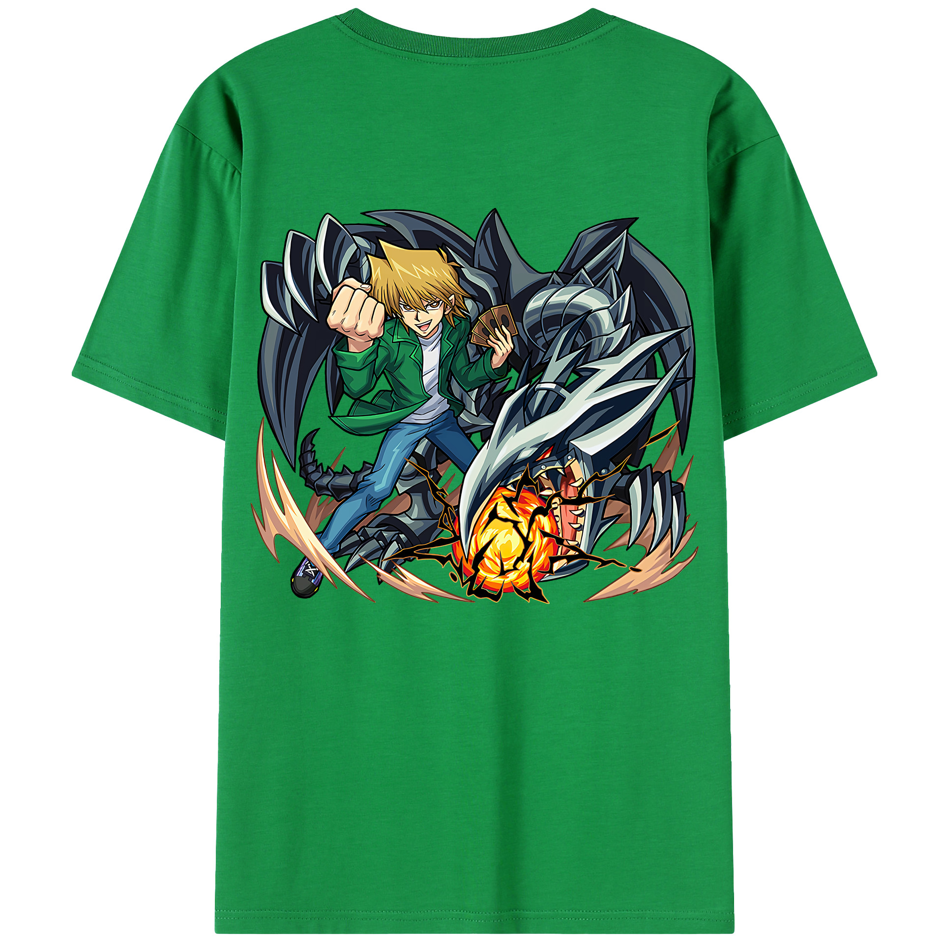 （画像用） 遊☆戯☆王 Yu-Gi-Oh! 綿100％ メンズ半袖Tシャツ（バックプリント） 通気性
