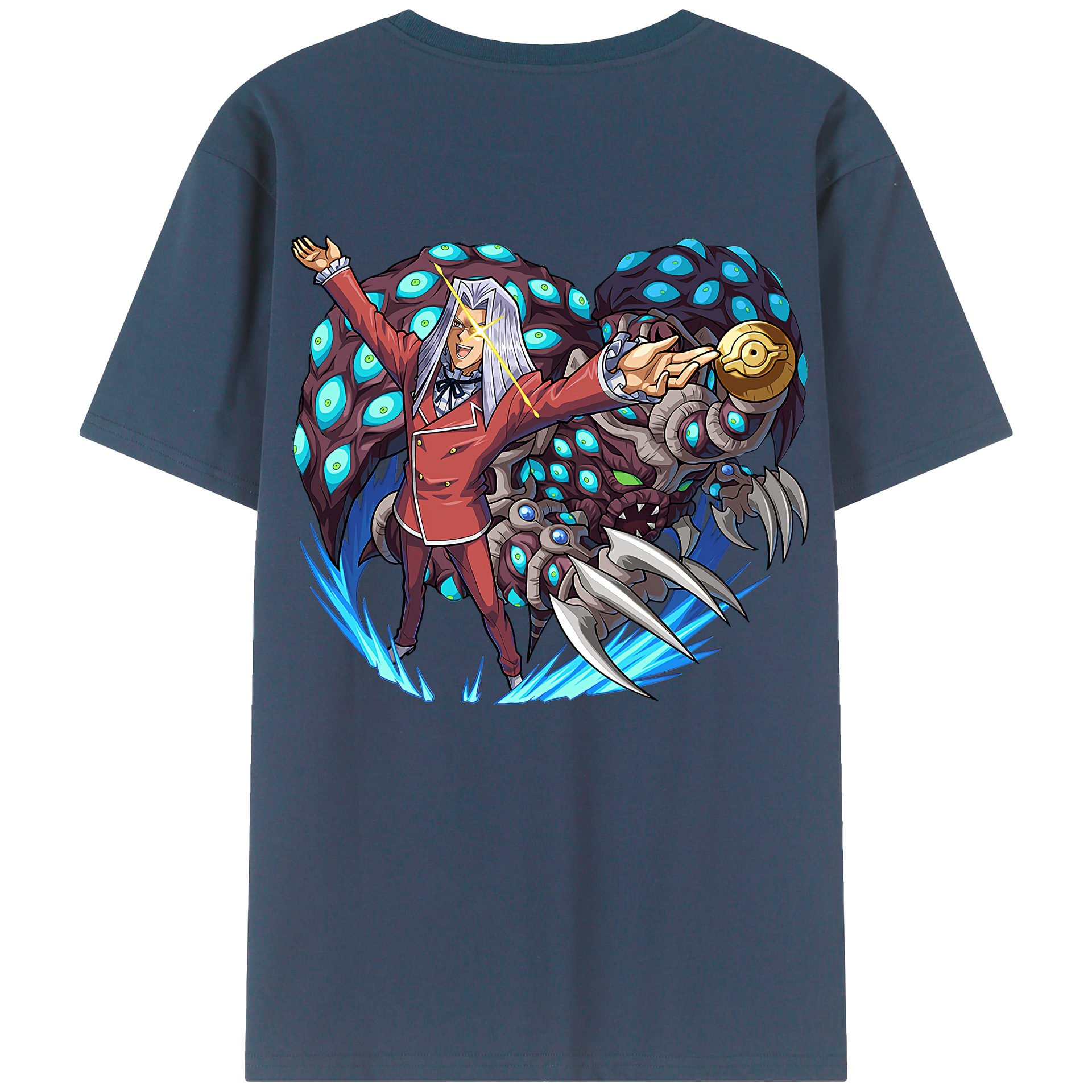 （画像用） 遊☆戯☆王 Yu-Gi-Oh! 綿100％ メンズ半袖Tシャツ（バックプリント） 通気性