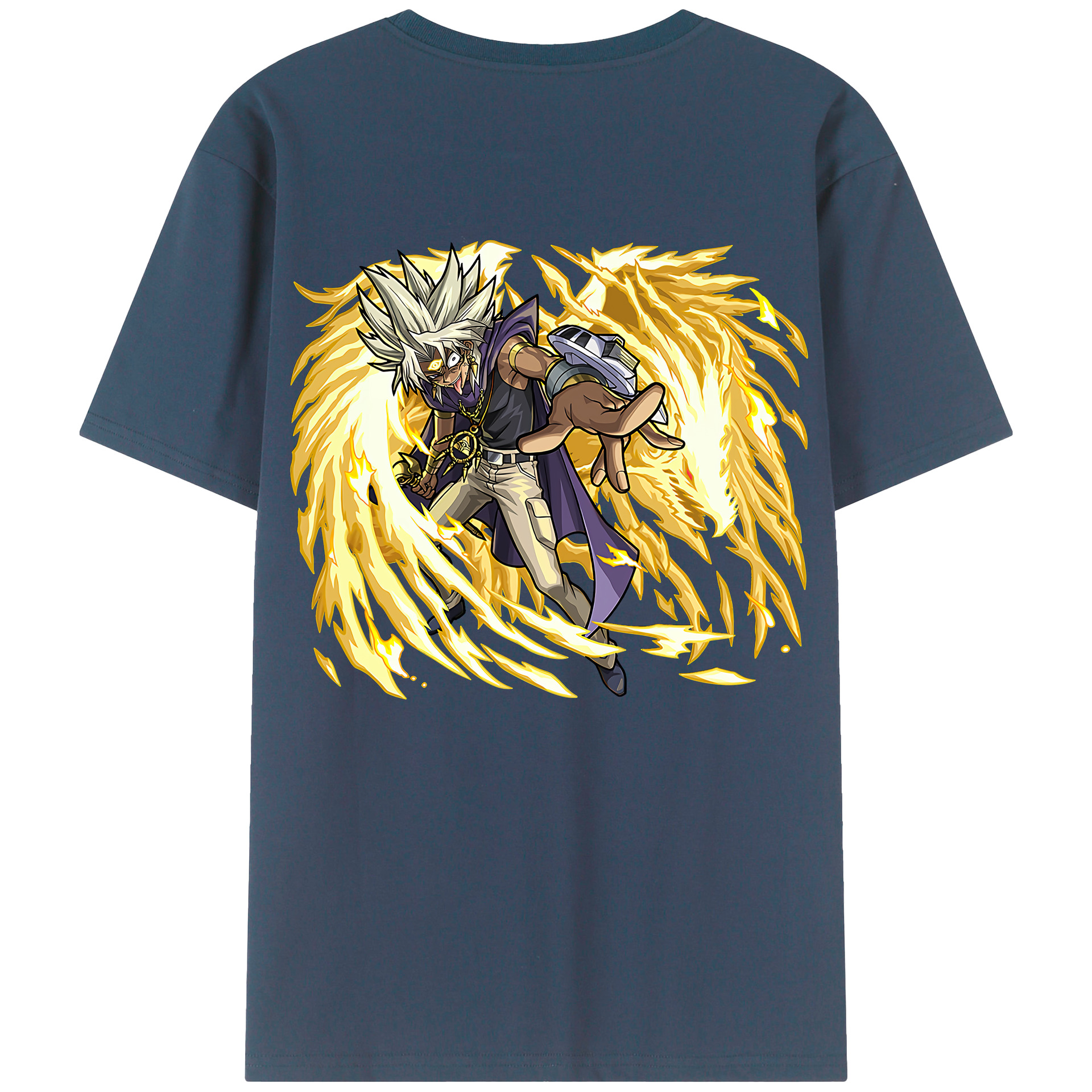 （画像用） 遊☆戯☆王 Yu-Gi-Oh! 綿100％ メンズ半袖Tシャツ（バックプリント） 通気性