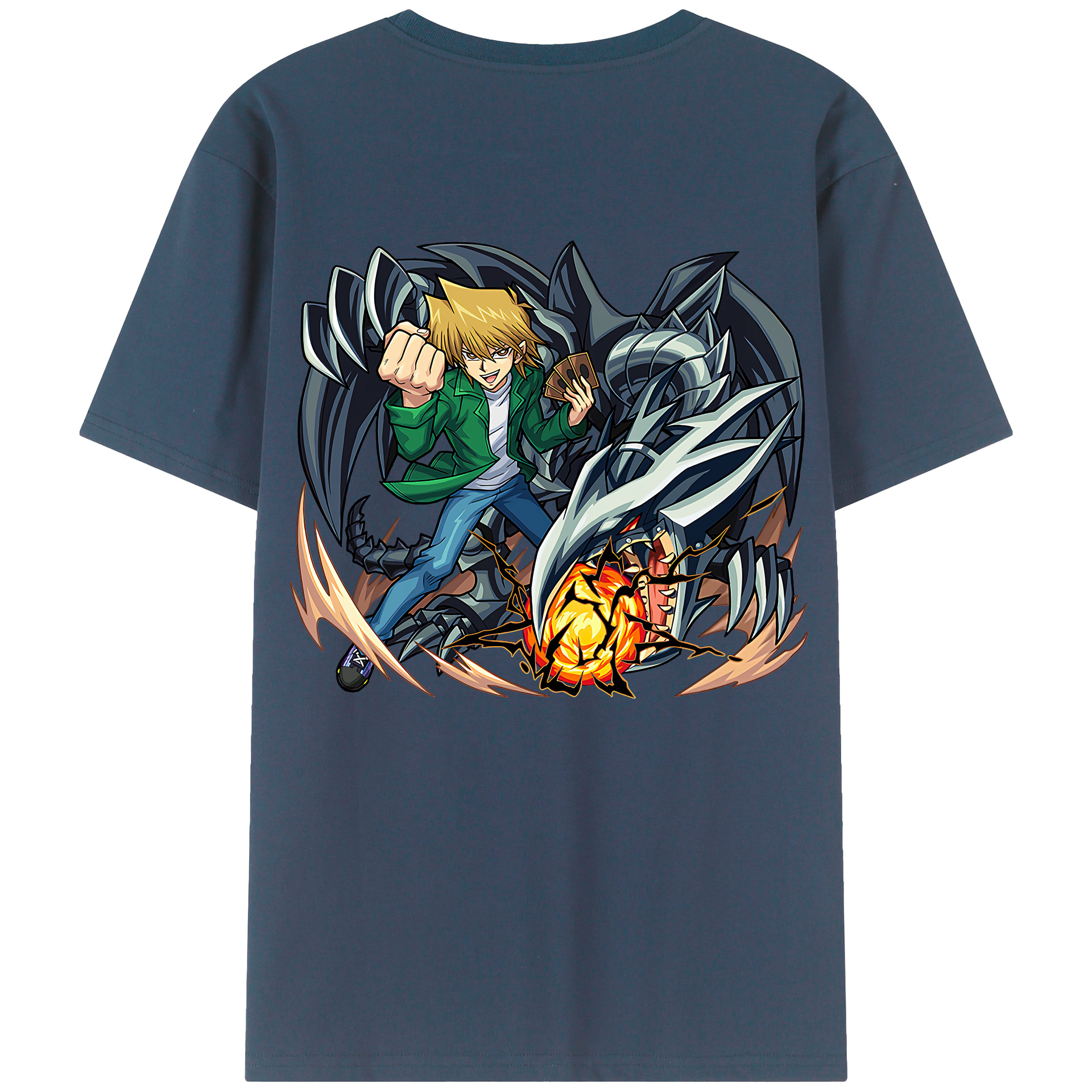 （画像用） 遊☆戯☆王 Yu-Gi-Oh! 綿100％ メンズ半袖Tシャツ（バックプリント） 通気性