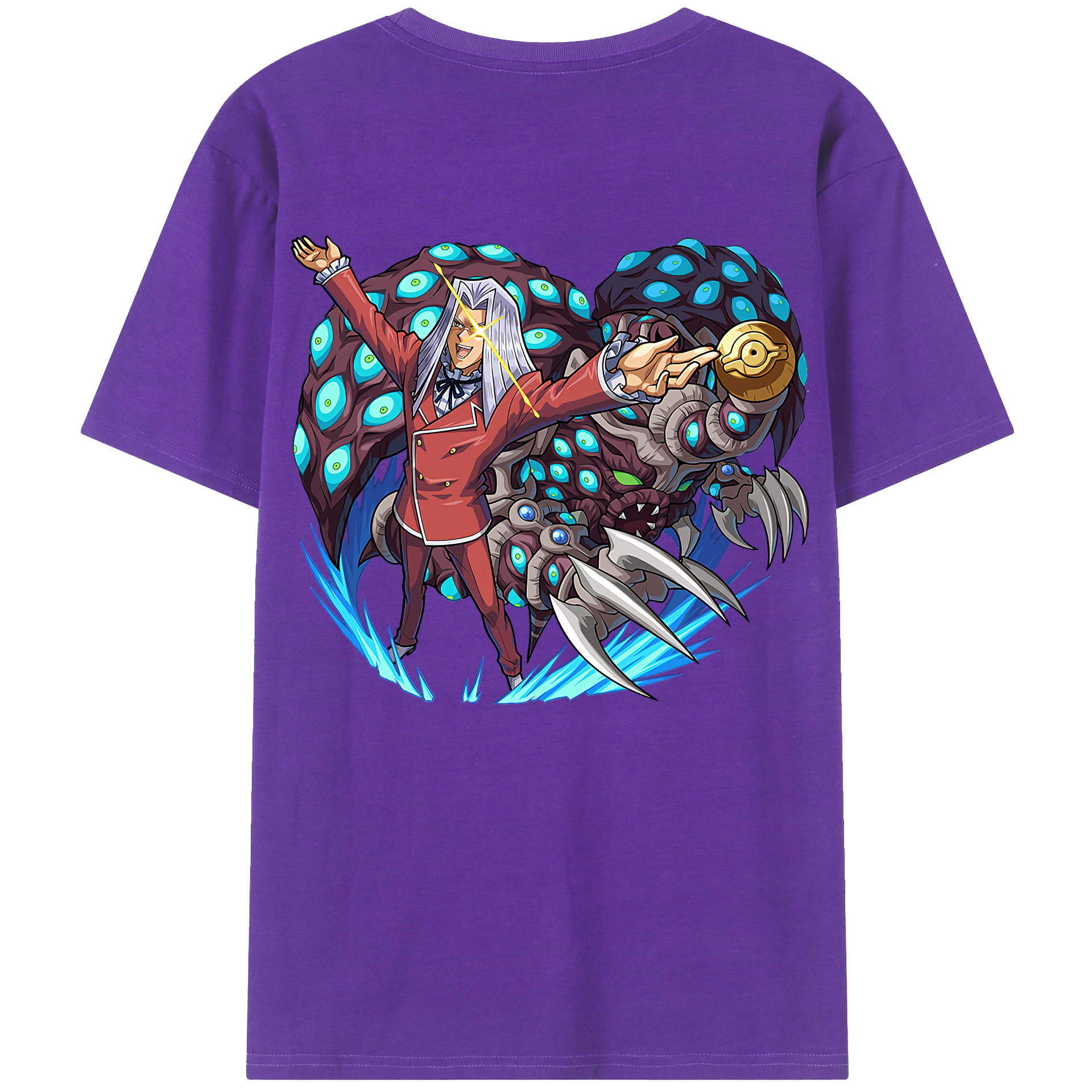 （画像用） 遊☆戯☆王 Yu-Gi-Oh! 綿100％ メンズ半袖Tシャツ（バックプリント） 通気性
