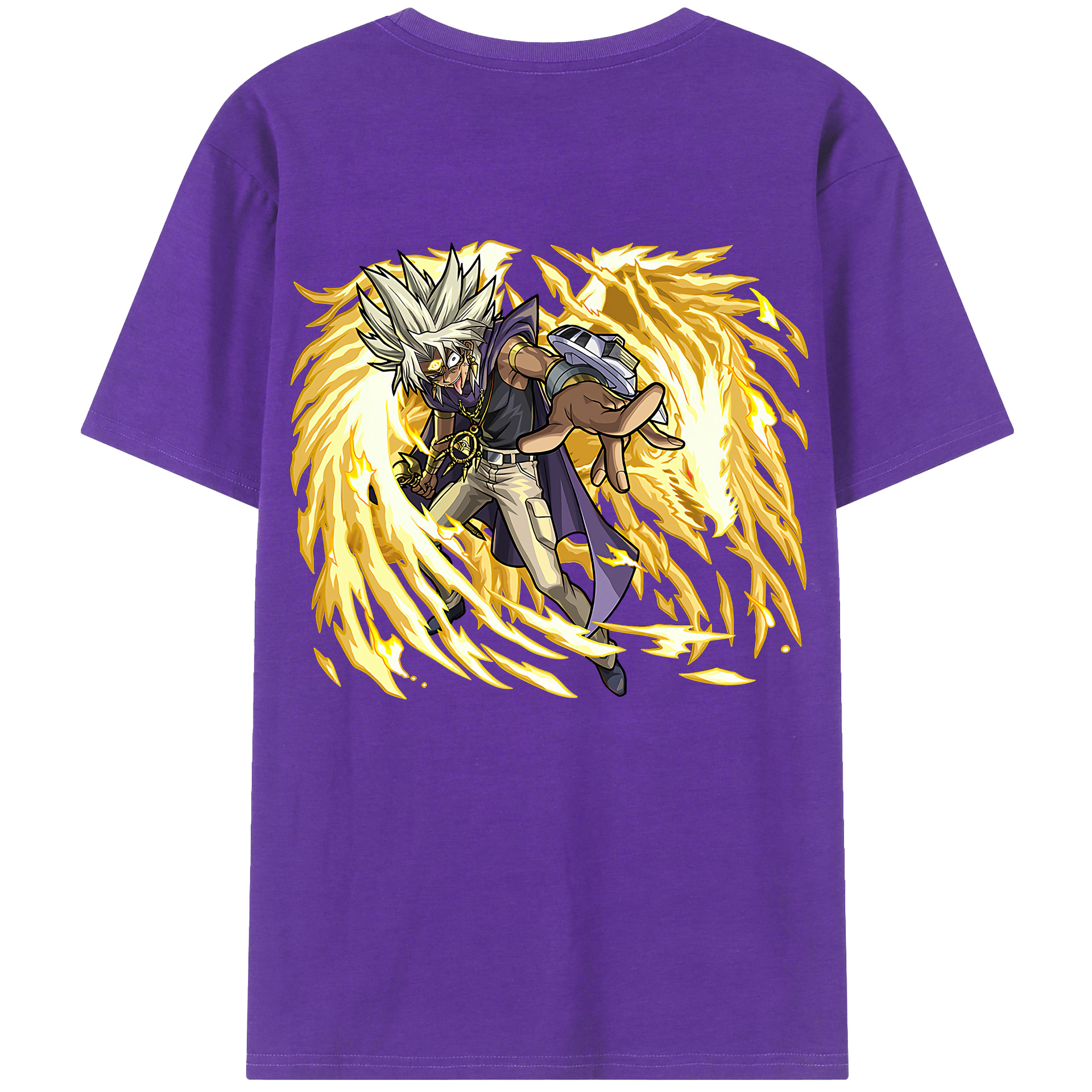 （画像用） 遊☆戯☆王 Yu-Gi-Oh! 綿100％ メンズ半袖Tシャツ（バックプリント） 通気性