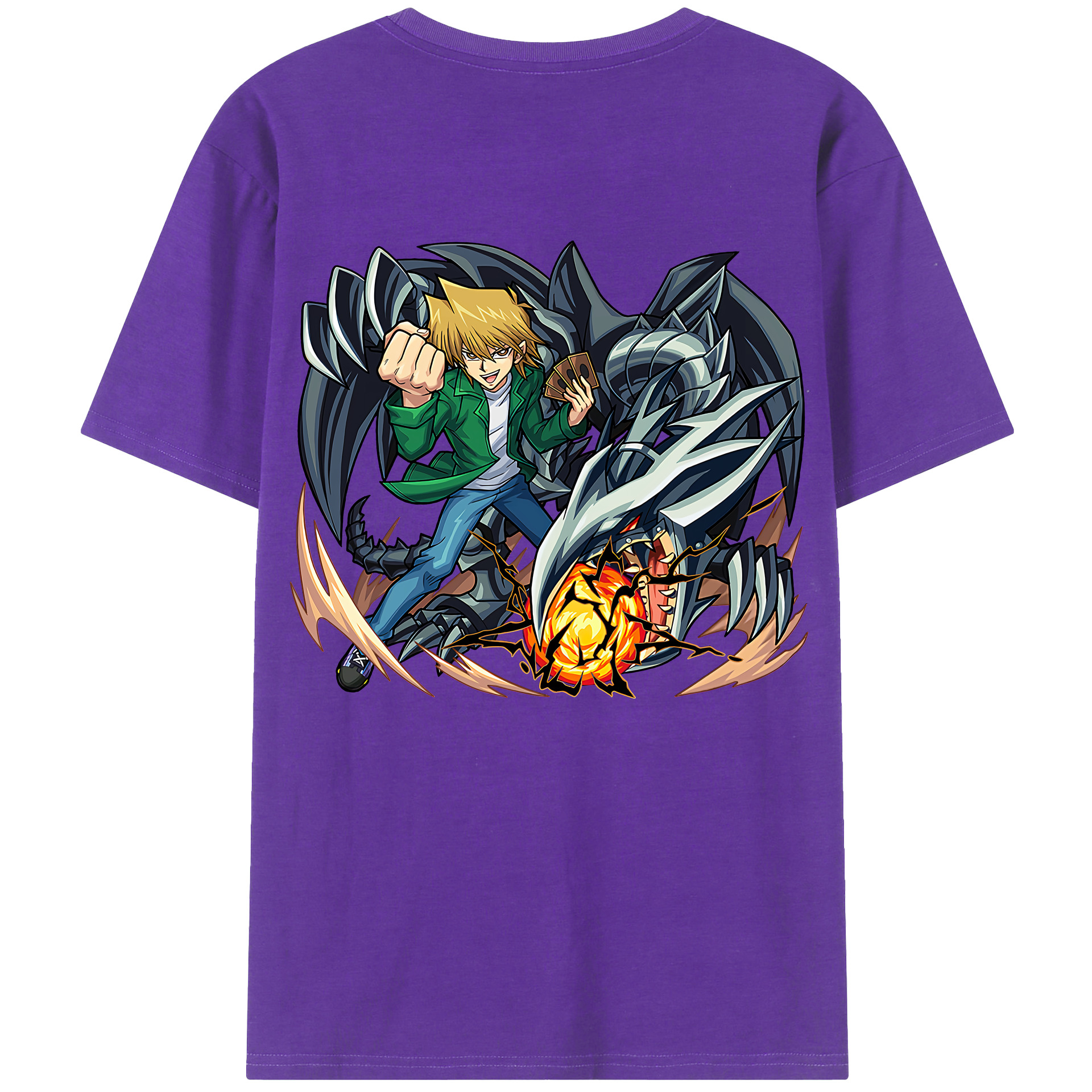 （画像用） 遊☆戯☆王 Yu-Gi-Oh! 綿100％ メンズ半袖Tシャツ（バックプリント） 通気性