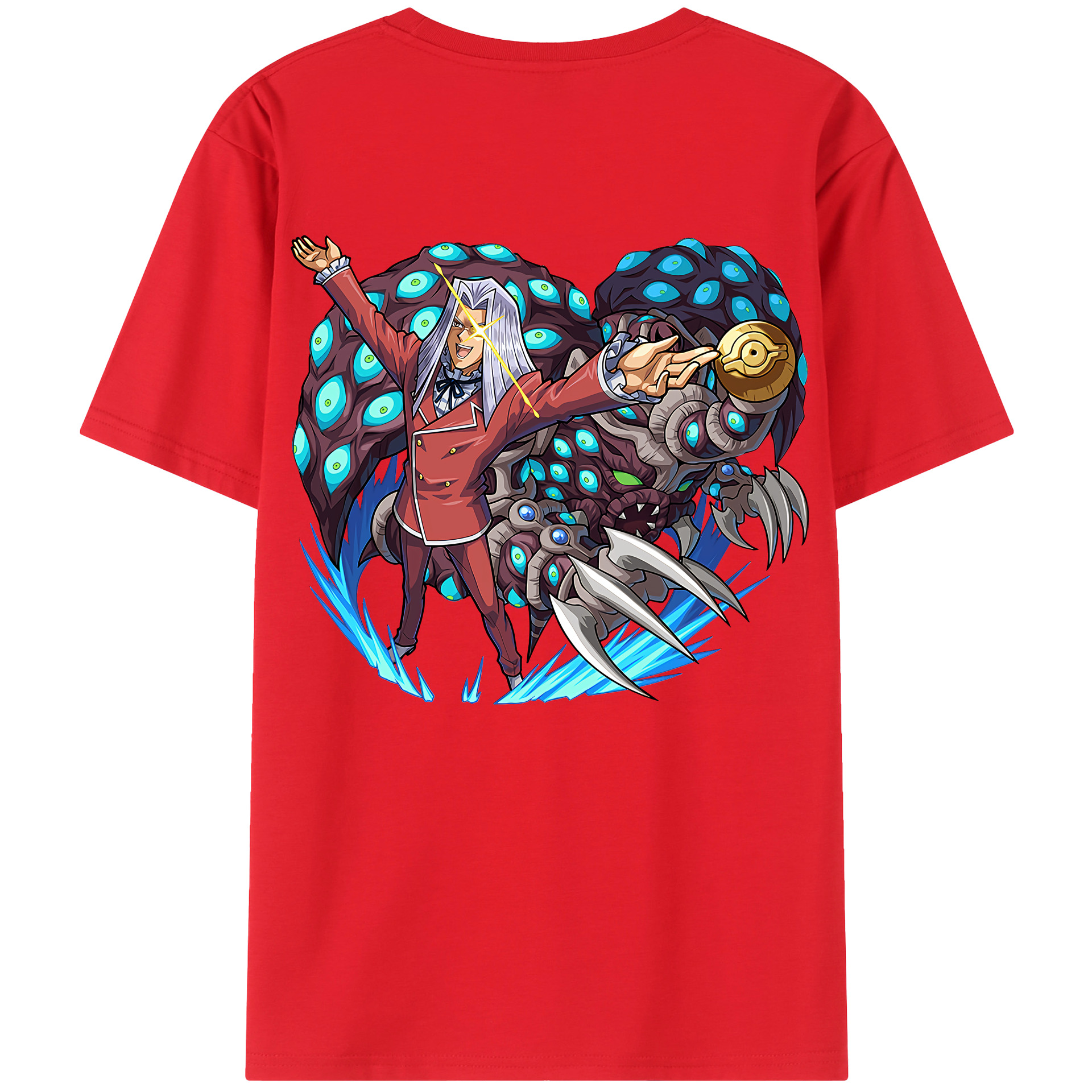 （画像用） 遊☆戯☆王 Yu-Gi-Oh! 綿100％ メンズ半袖Tシャツ（バックプリント） 通気性