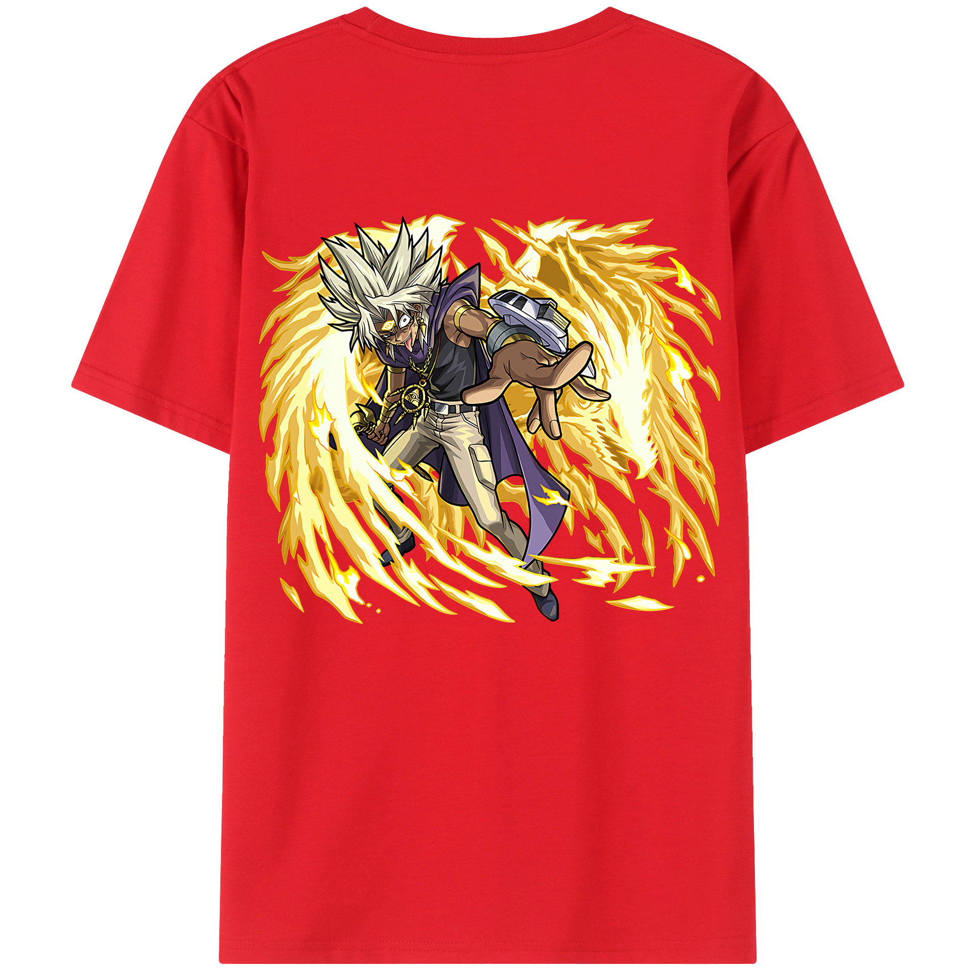 （画像用） 遊☆戯☆王 Yu-Gi-Oh! 綿100％ メンズ半袖Tシャツ（バックプリント） 通気性