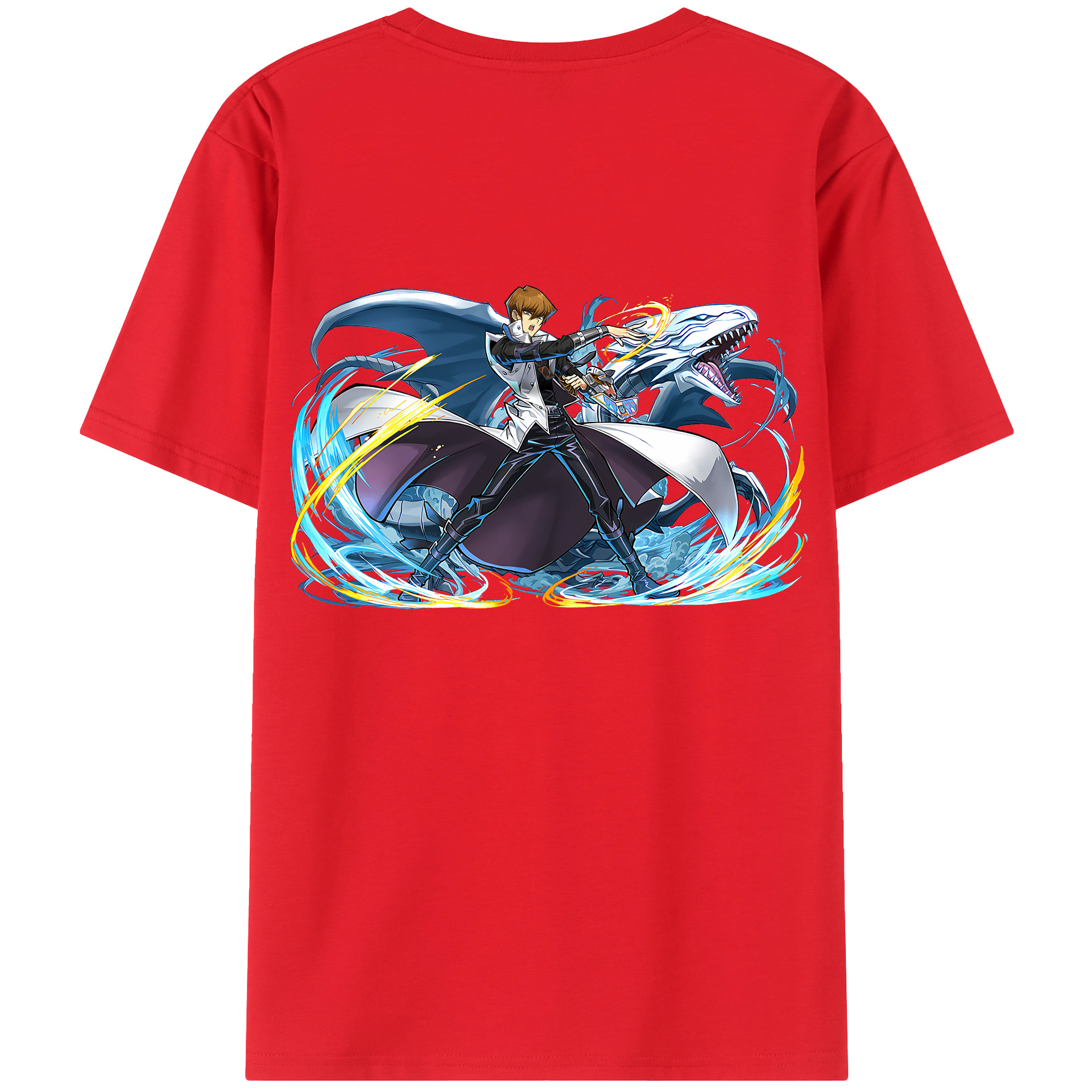 （画像用） 遊☆戯☆王 Yu-Gi-Oh! 綿100％ メンズ半袖Tシャツ（バックプリント） 通気性