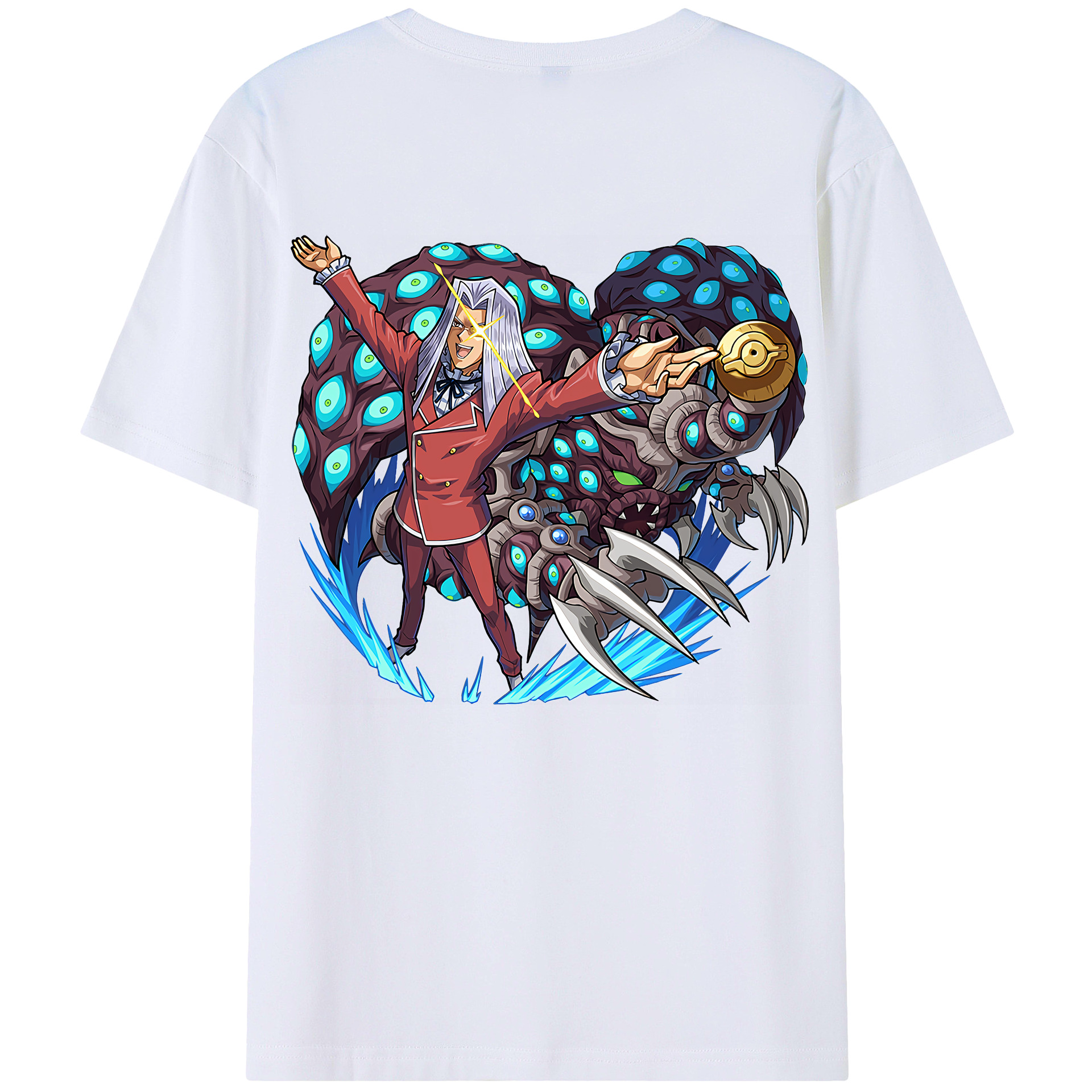 （画像用） 遊☆戯☆王 Yu-Gi-Oh! 綿100％ メンズ半袖Tシャツ（バックプリント） 通気性