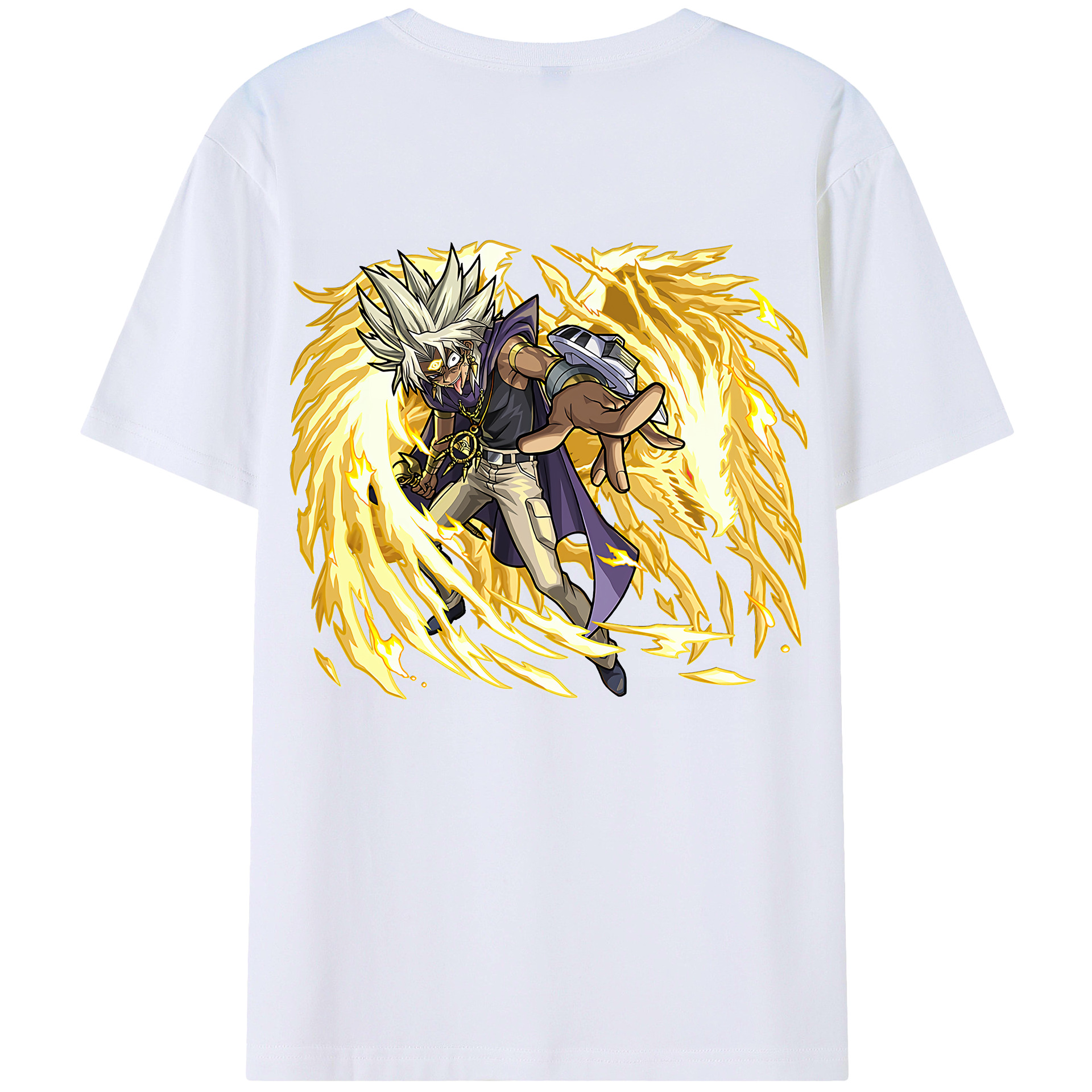 （画像用） 遊☆戯☆王 Yu-Gi-Oh! 綿100％ メンズ半袖Tシャツ（バックプリント） 通気性