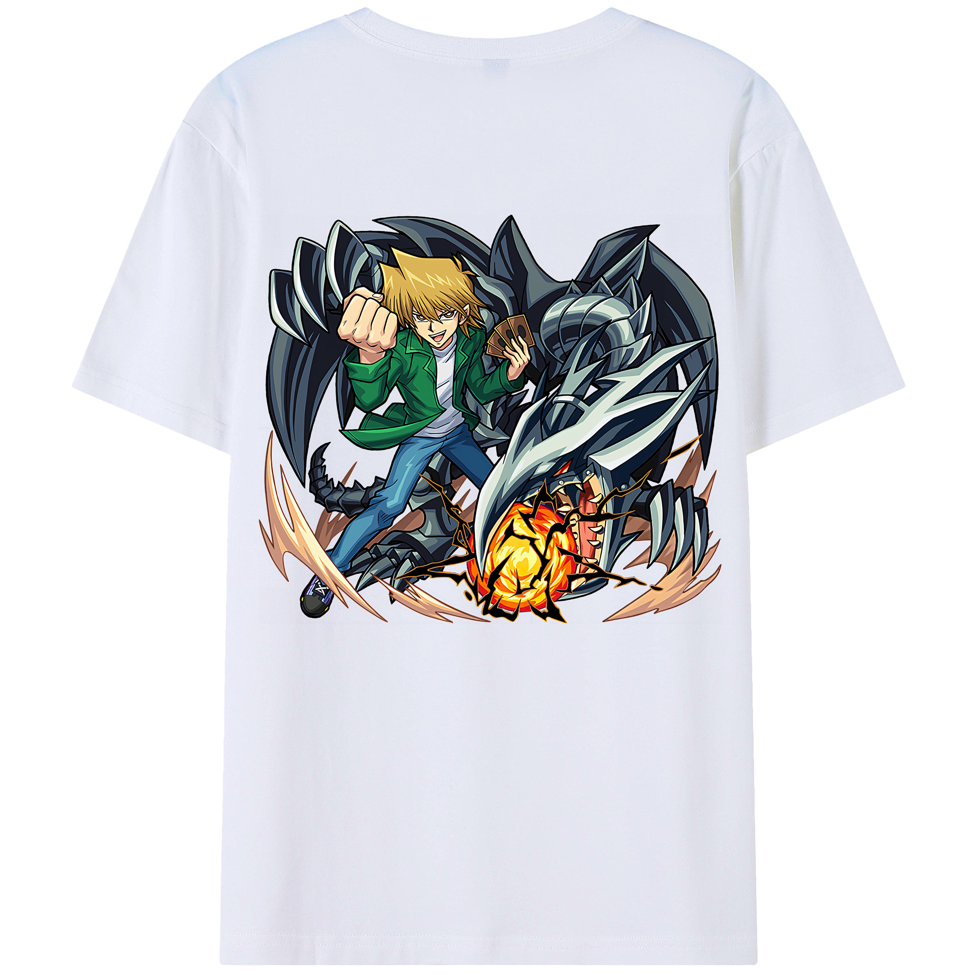 （画像用） 遊☆戯☆王 Yu-Gi-Oh! 綿100％ メンズ半袖Tシャツ（バックプリント） 通気性