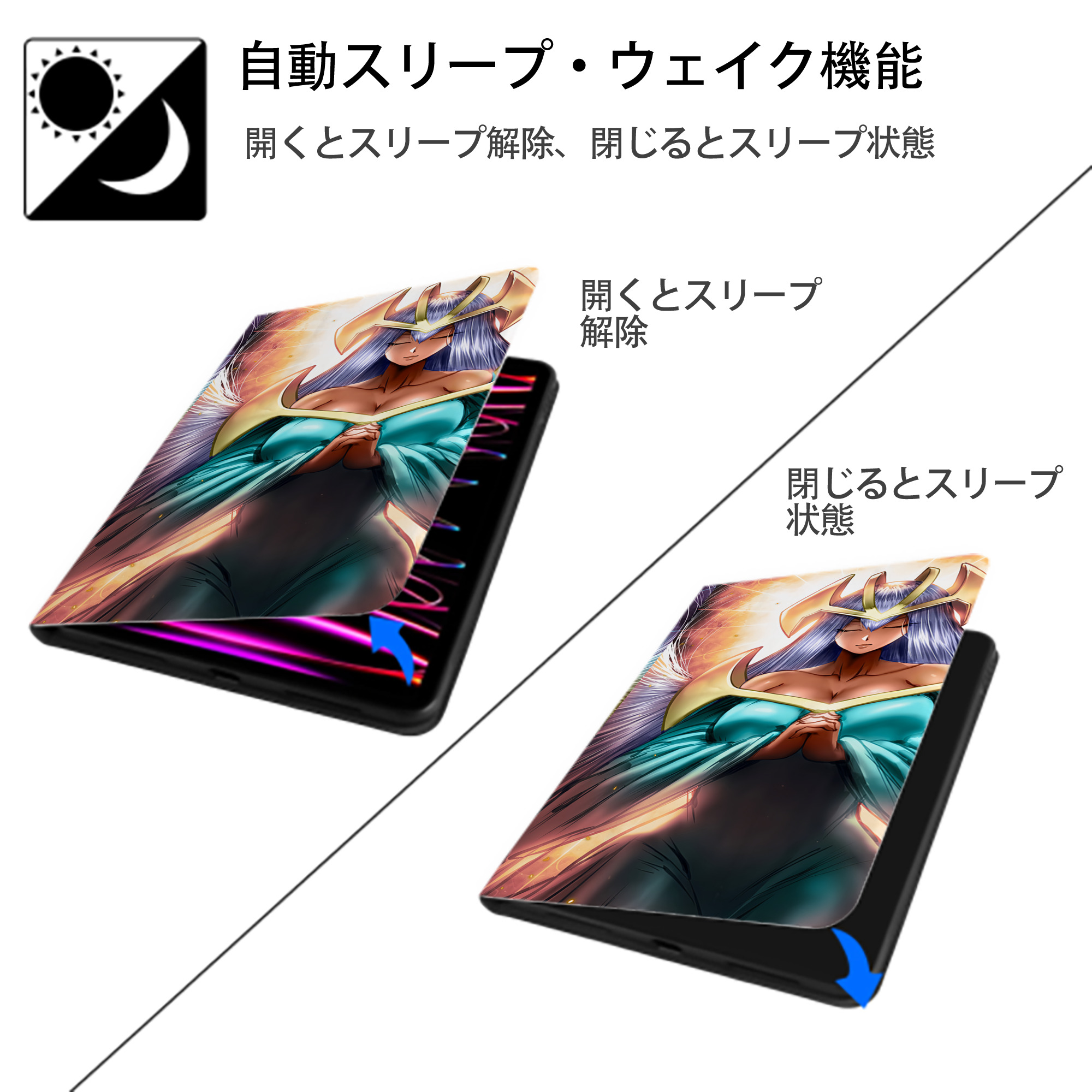 遊☆戯☆王 Yu-Gi-Oh! IPad ケース ブック型 PUレザー TPU 耐衝撃 軽量 薄型 ペン収納なし 全面保護 IPad 各モデル対応