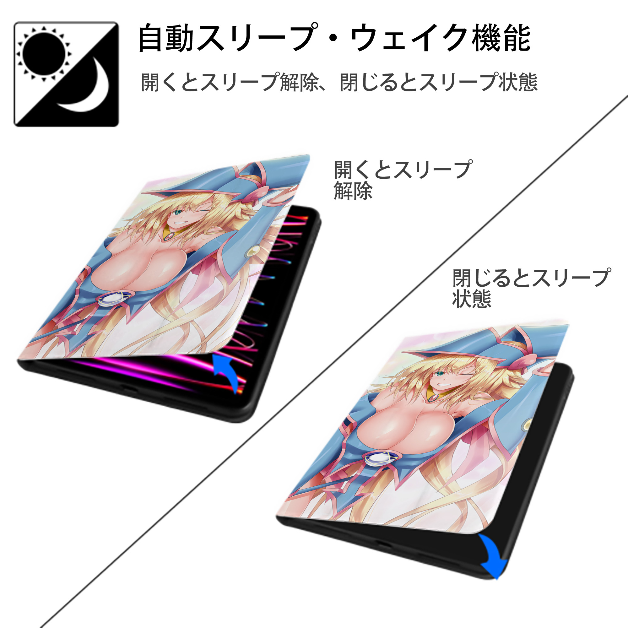 遊☆戯☆王 Yu-Gi-Oh! IPad ケース ブック型 PUレザー TPU 耐衝撃 軽量 薄型 ペン収納なし 全面保護 IPad 各モデル対応