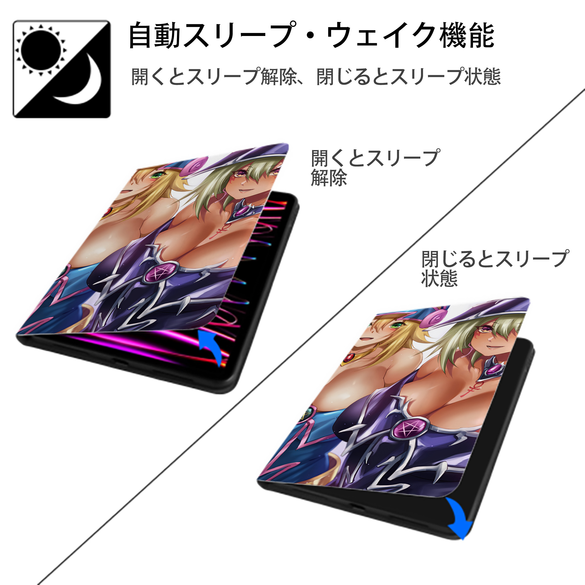 遊☆戯☆王 Yu-Gi-Oh! IPad ケース ブック型 PUレザー TPU 耐衝撃 軽量 薄型 ペン収納なし 全面保護 IPad 各モデル対応
