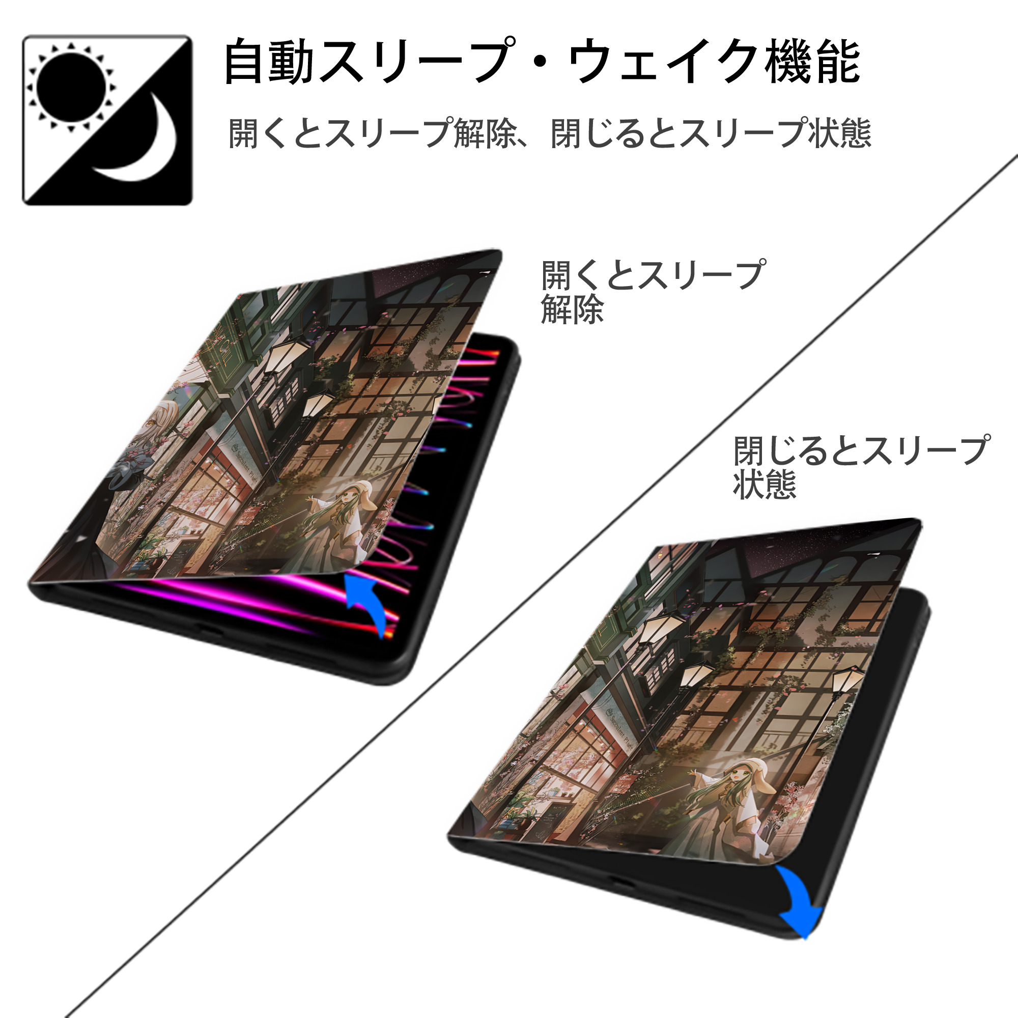 遊☆戯☆王 Yu-Gi-Oh! IPadケース ペンホルダー付き ブックスタイルデザイン