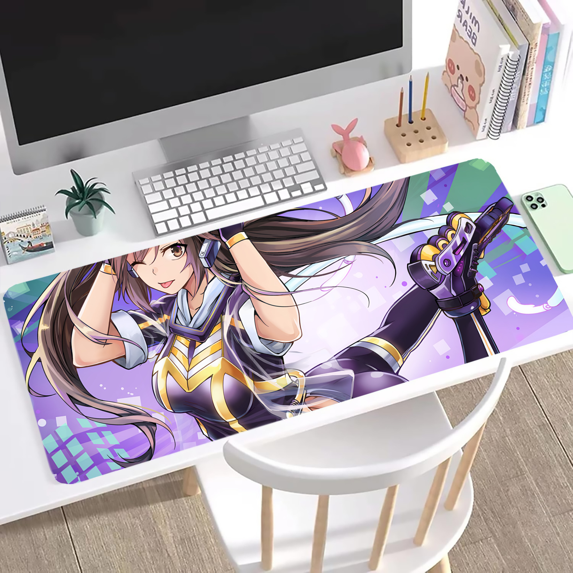 （画像用） 遊☆戯☆王 Yu-Gi-Oh! ステッチ加工 大判デスクマット／滑り止めマウスパッド