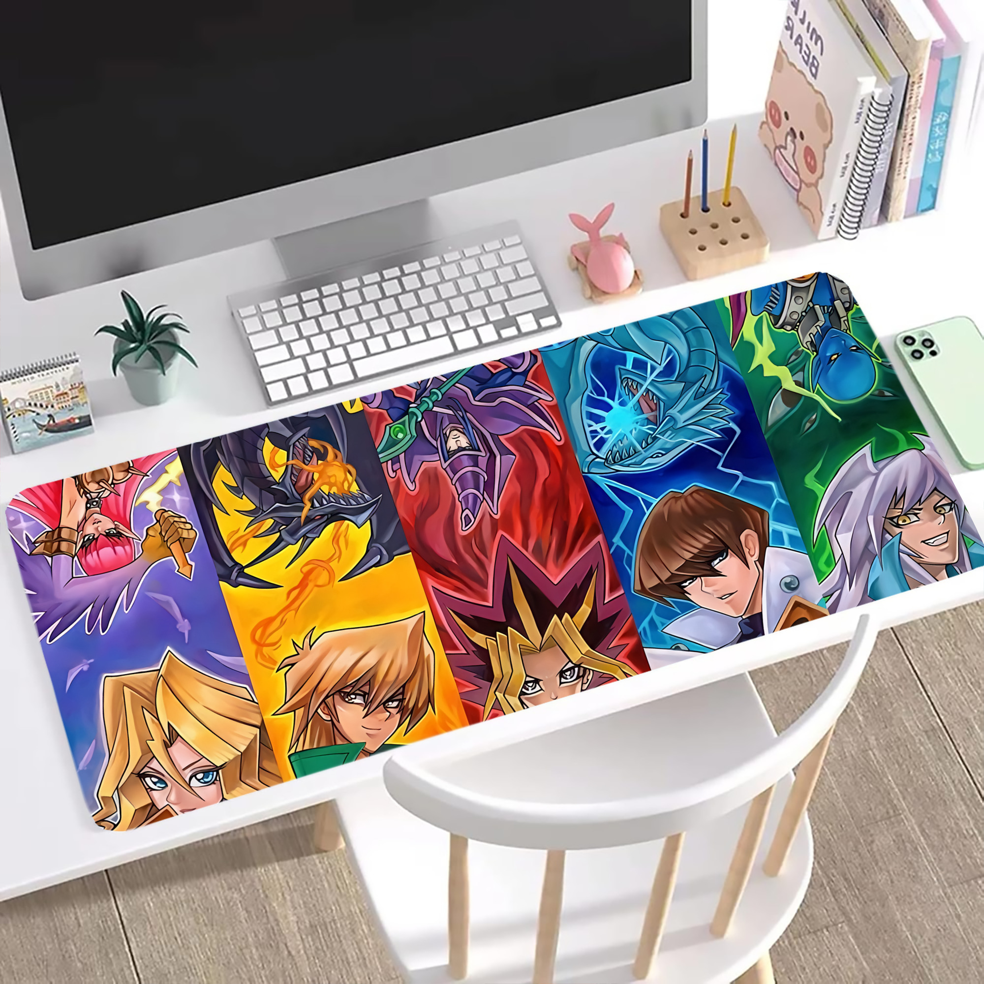 （画像用） 遊☆戯☆王 Yu-Gi-Oh! ステッチ加工 大判デスクマット／滑り止めマウスパッド