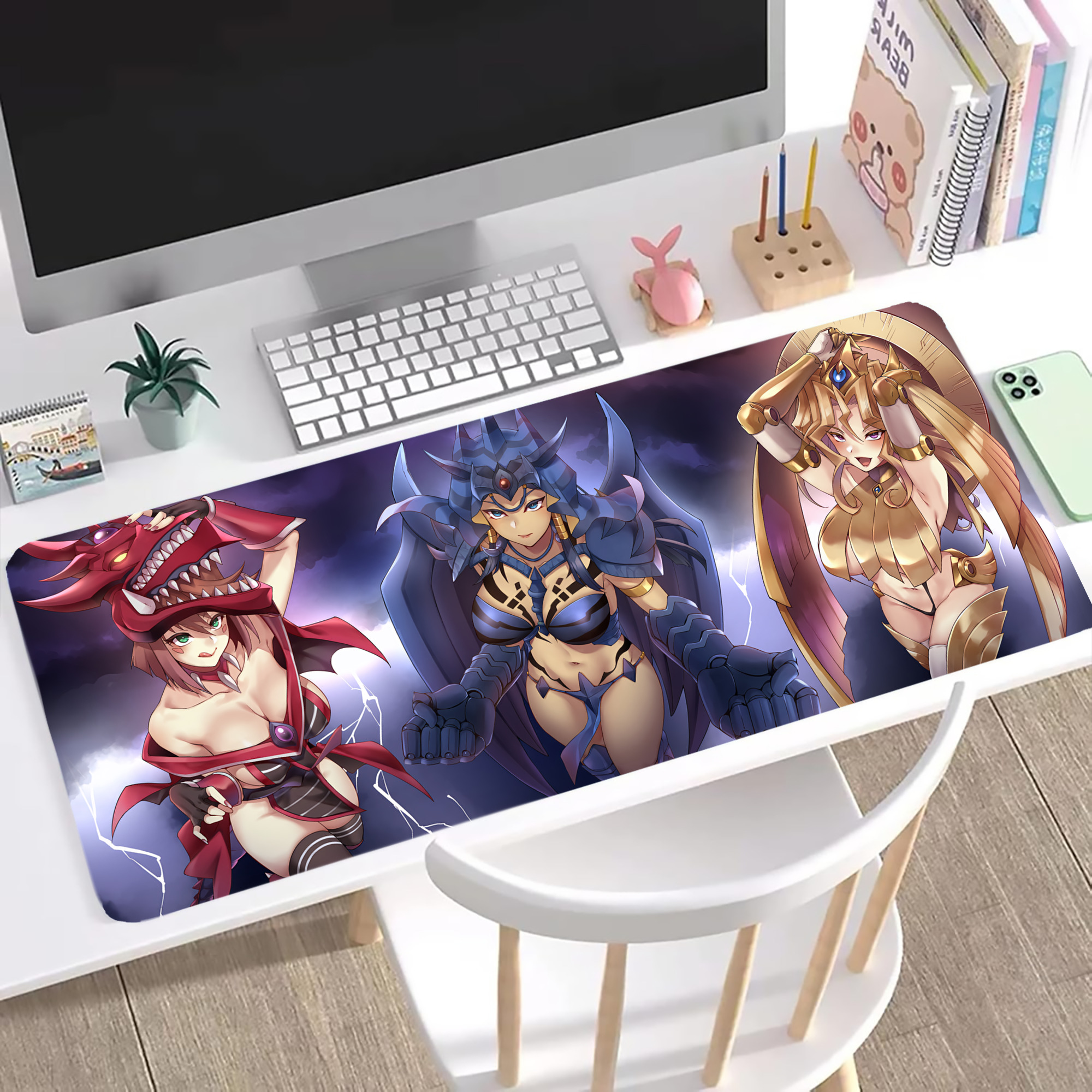 （画像用） 遊☆戯☆王 Yu-Gi-Oh! ステッチ加工 大判デスクマット／滑り止めマウスパッド