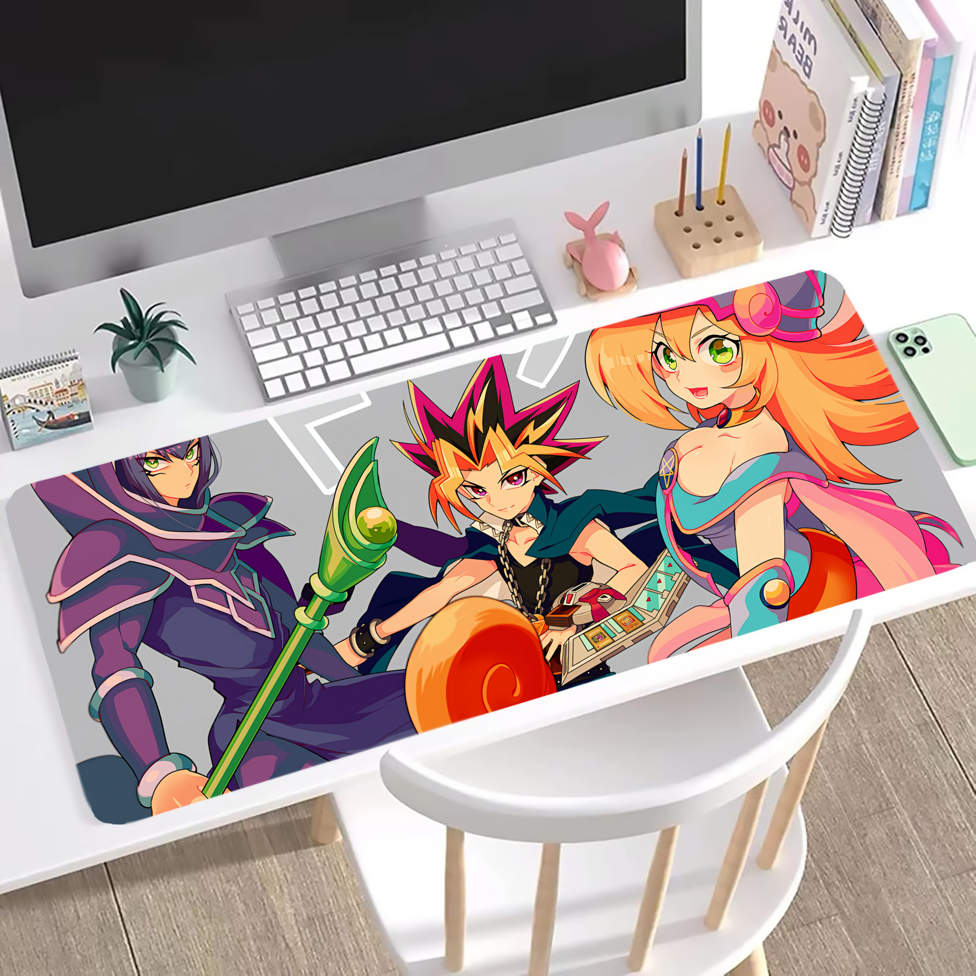 （画像用） 遊☆戯☆王 Yu-Gi-Oh! ステッチ加工 大判デスクマット／滑り止めマウスパッド