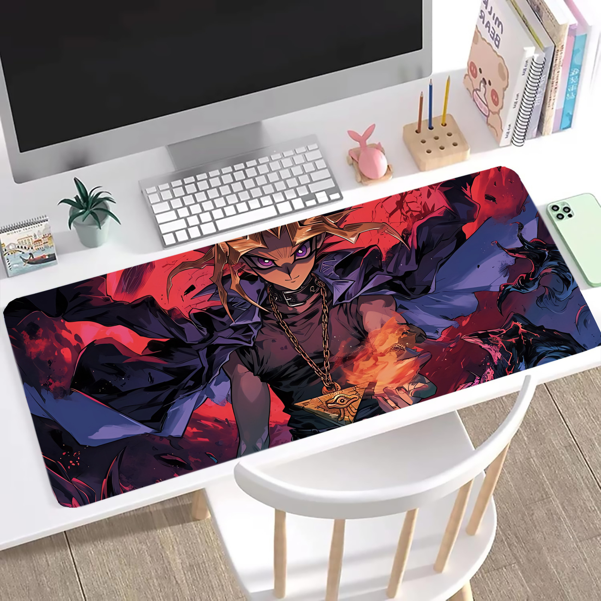 （画像用） 遊☆戯☆王 Yu-Gi-Oh! ステッチ加工 大判デスクマット／滑り止めマウスパッド