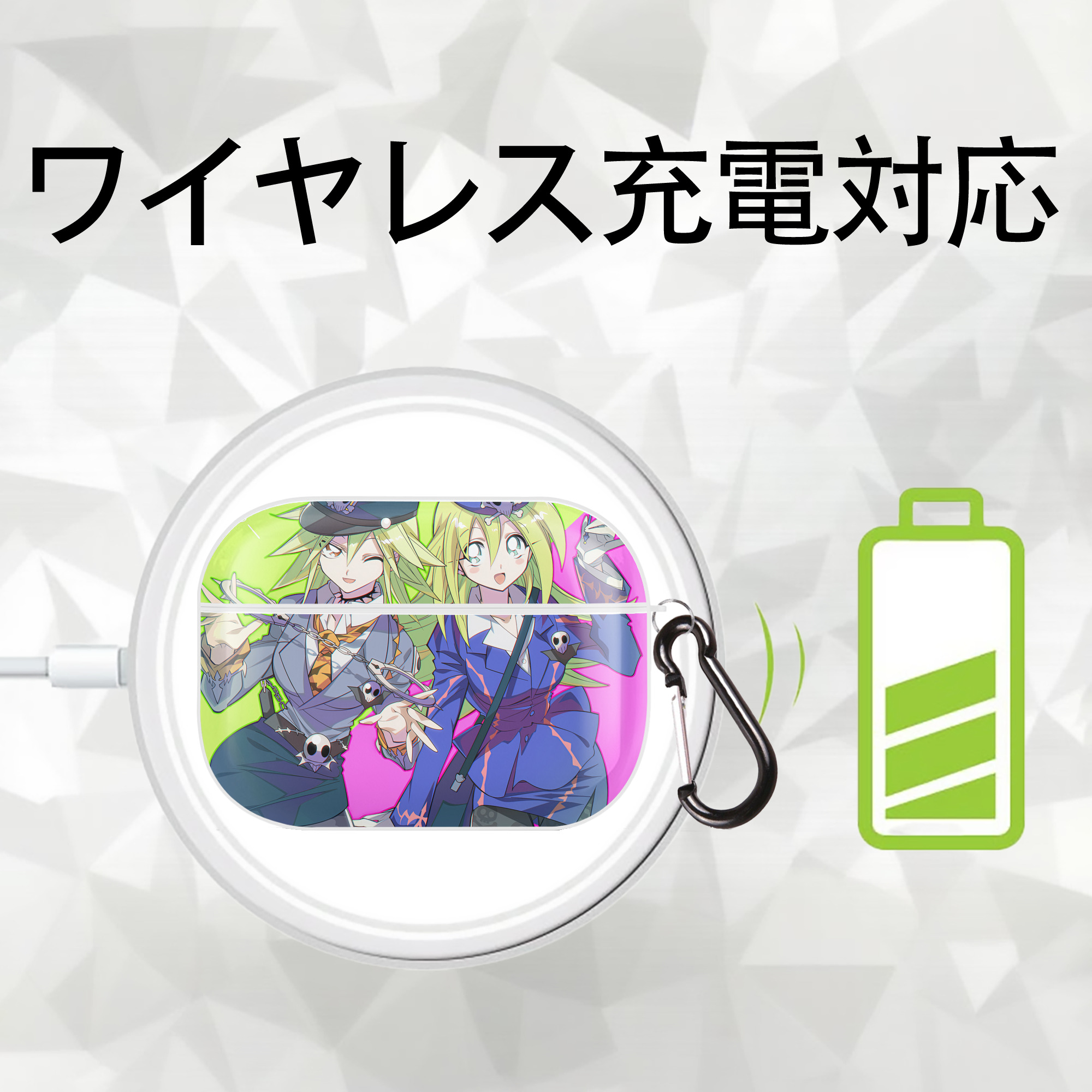 遊☆戯☆王 Yu-Gi-Oh! 【AirPods Pro用】ハードシェル保護ケース 耐衝撃・防指紋・カラビナ付き商品仕様