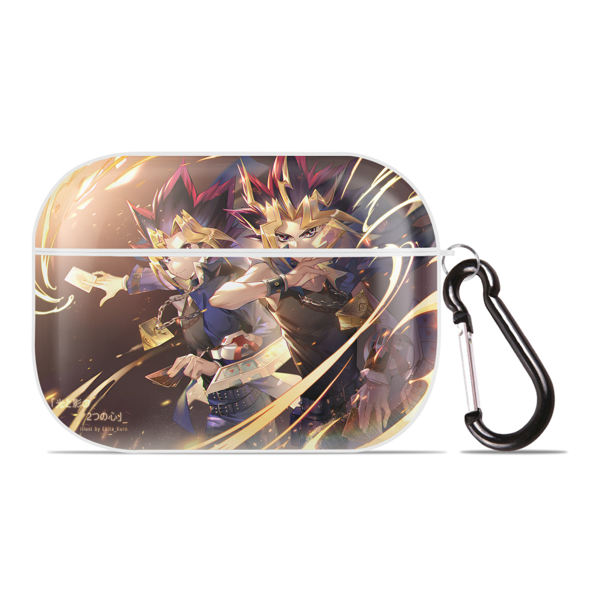 （画像用） 遊☆戯☆王 Yu-Gi-Oh! 【AirPods Pro用】ハードシェル保護ケース 耐衝撃・防指紋・カラビナ付き商品仕様