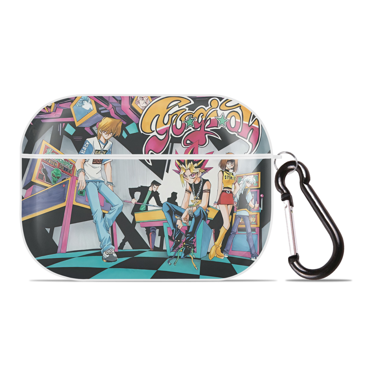 （画像用） 遊☆戯☆王 Yu-Gi-Oh! 【AirPods Pro用】ハードシェル保護ケース 耐衝撃・防指紋・カラビナ付き商品仕様
