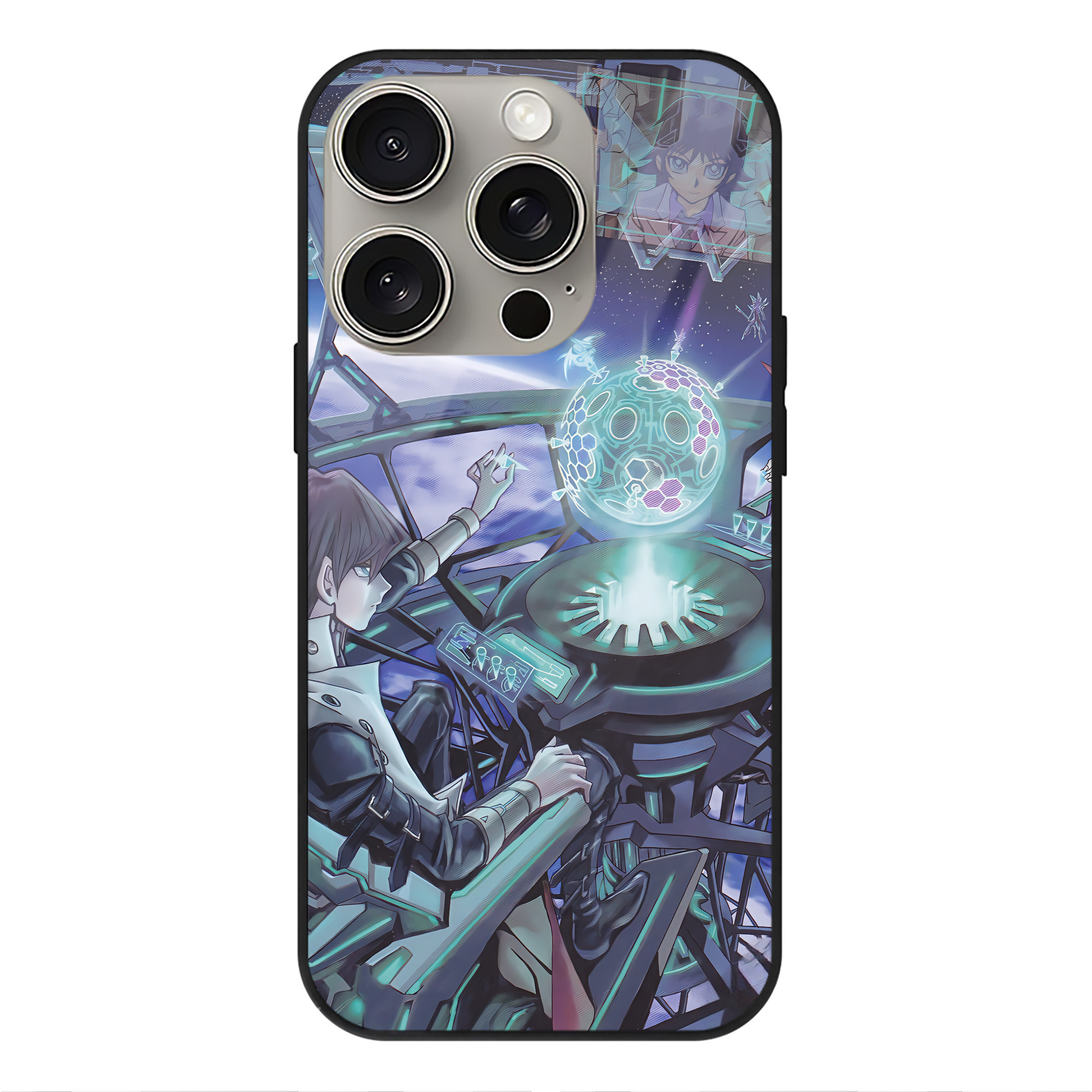 （画像用） 遊☆戯☆王 Yu-Gi-Oh! 【iPhone15Pro対応】スマホケース 耐衝撃＆黄変防止 背面ガラス