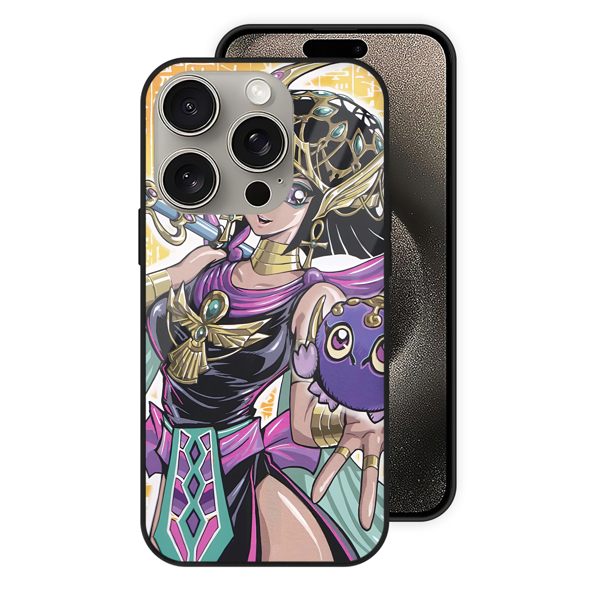 遊☆戯☆王 Yu-Gi-Oh! 【iPhone15Pro対応】スマホケース 耐衝撃＆黄変防止 背面ガラス